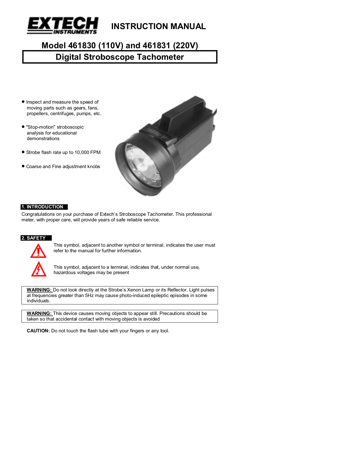 Extech 461831, 461830 Instruction Manual