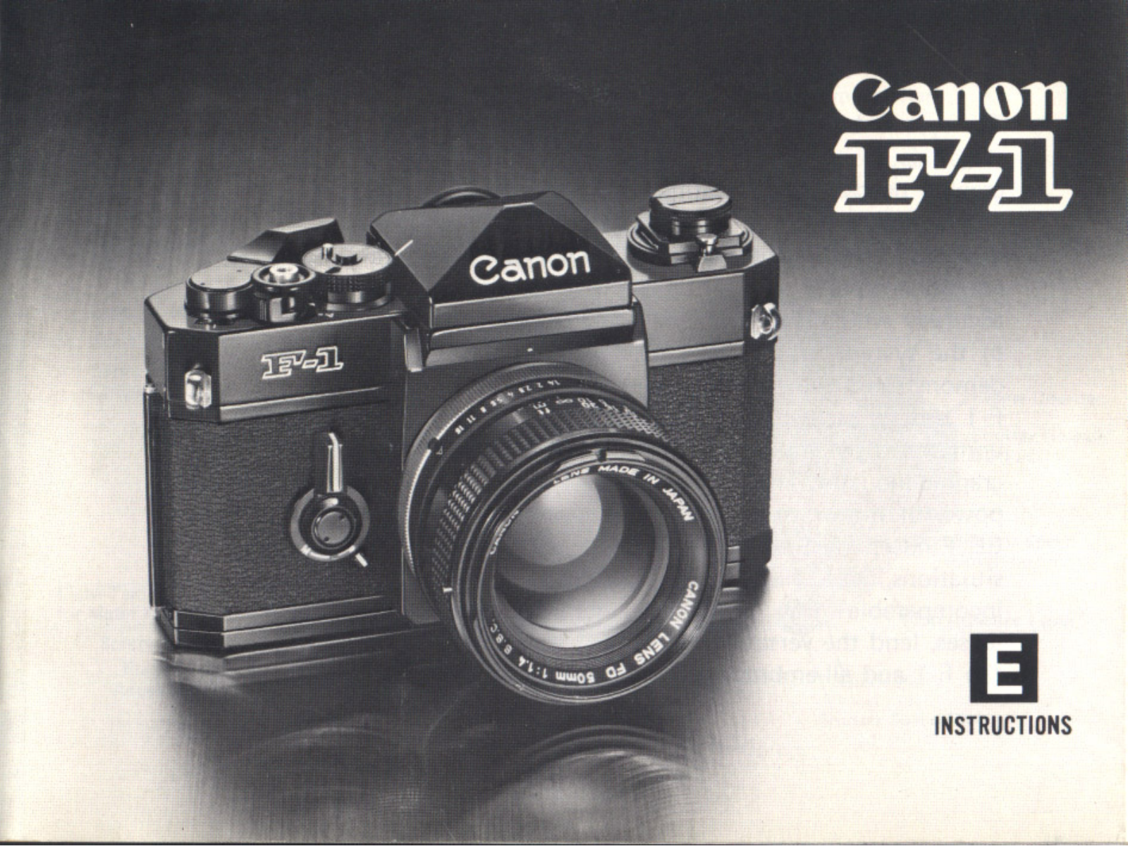 Canon F-1 Instruction Manual