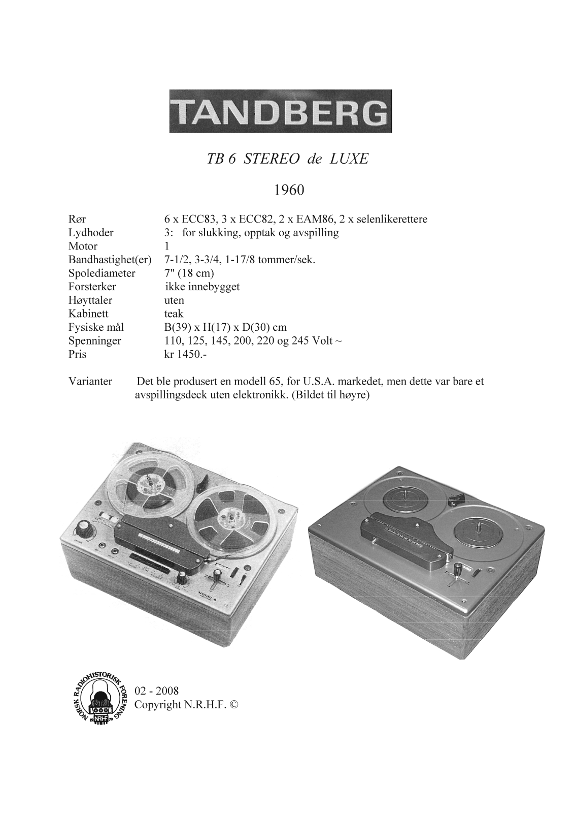 Tandberg TB-6 Schematic