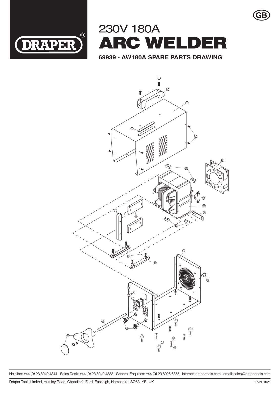 Draper Tools 71090, 69939 Parts Listing - ManualMachine.com
