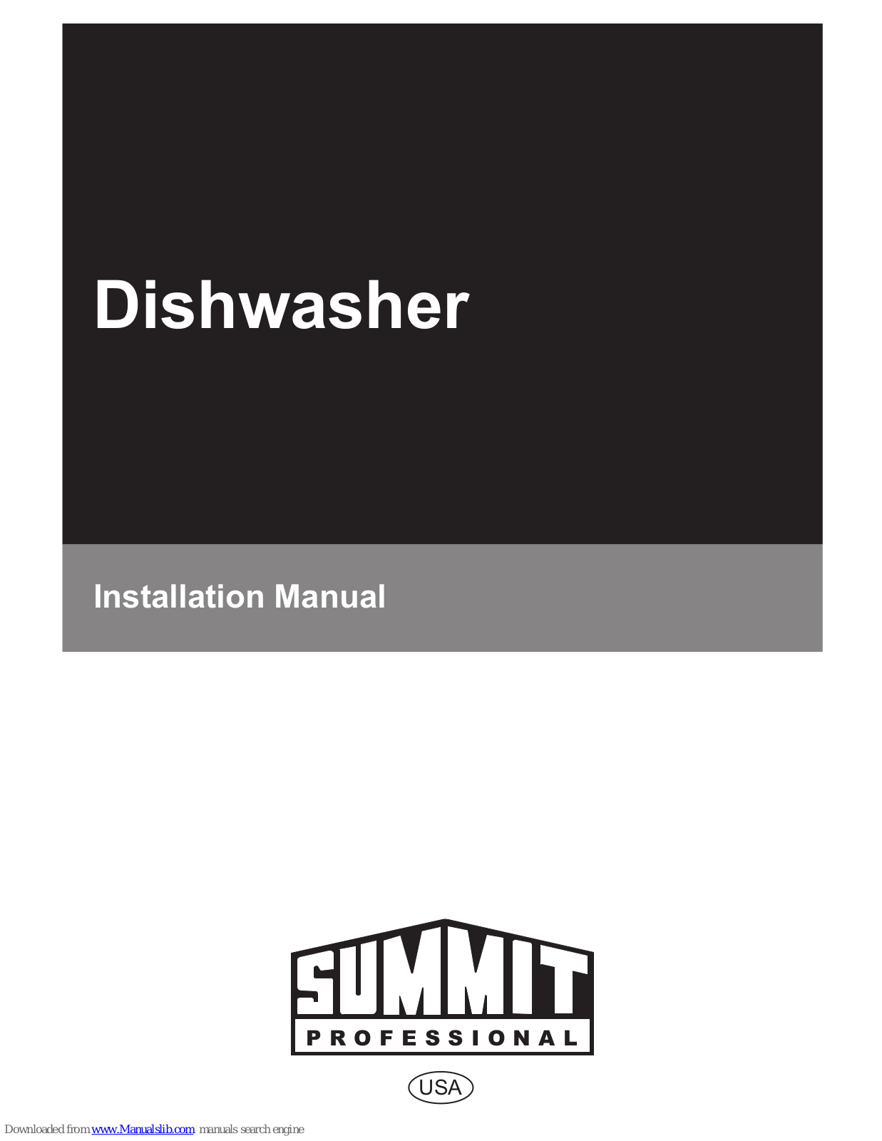 Summit Professional DW18 Installation Manual