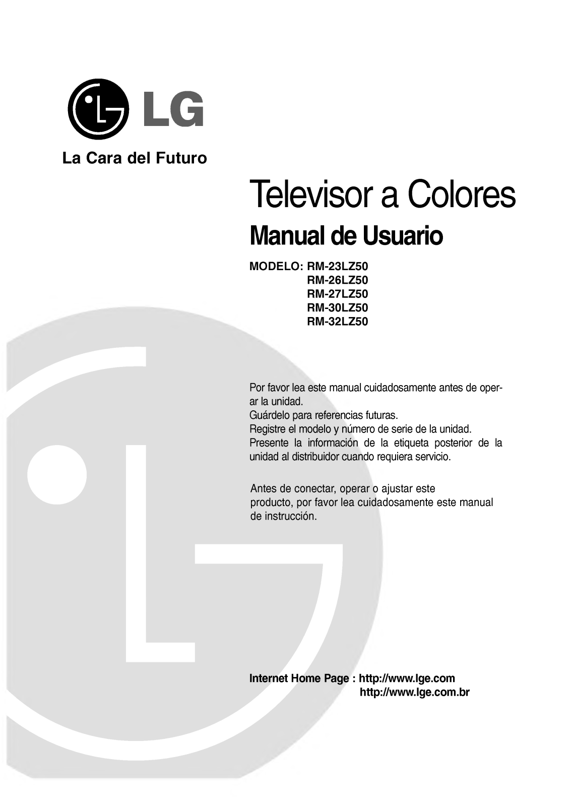 Lg RM-23LZ50, RM-26LZ50, RM-27LZ50, RM-30LZ50, RM-32LZ50 User Manual