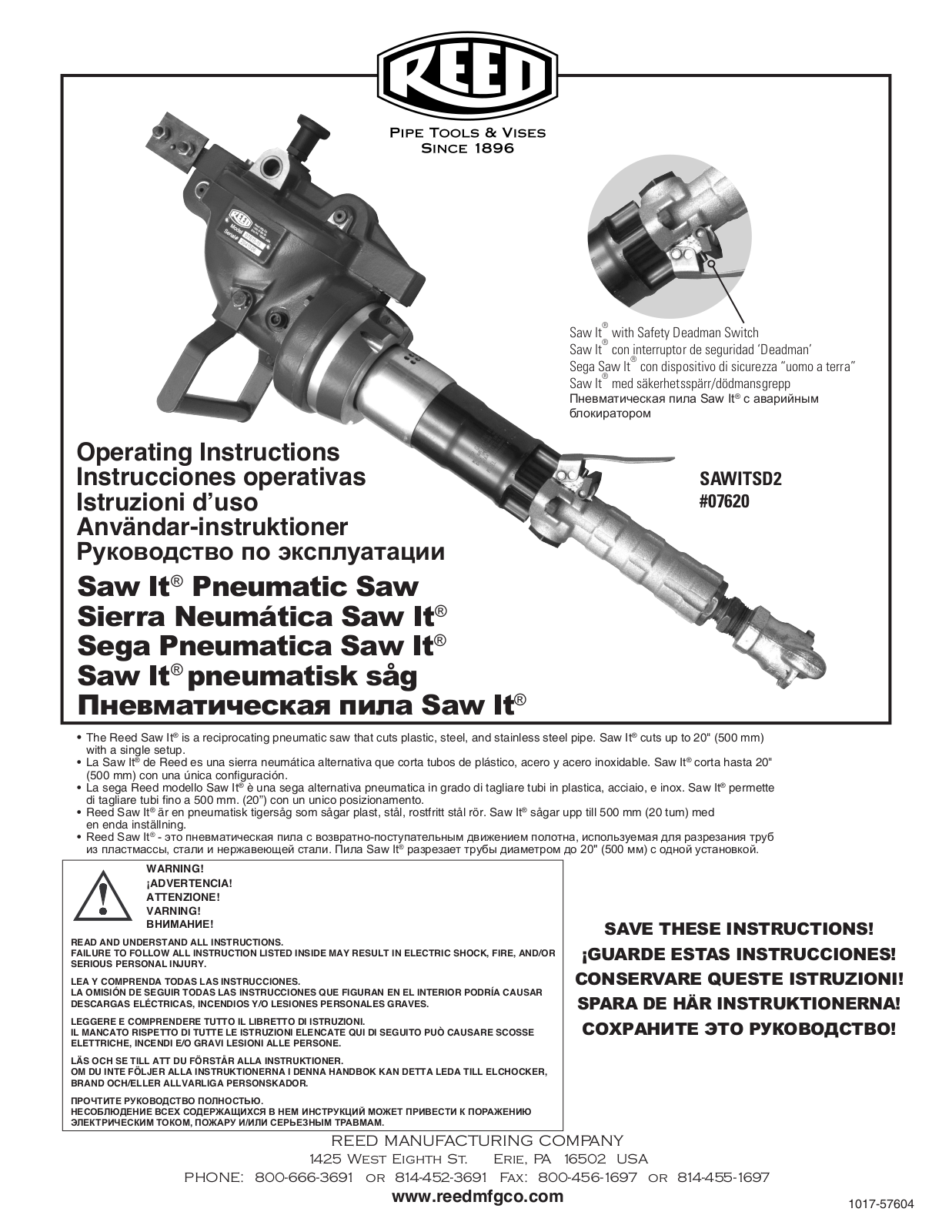 REED SAWITSD2 Operating Instructions Manual - ManualMachine.com
