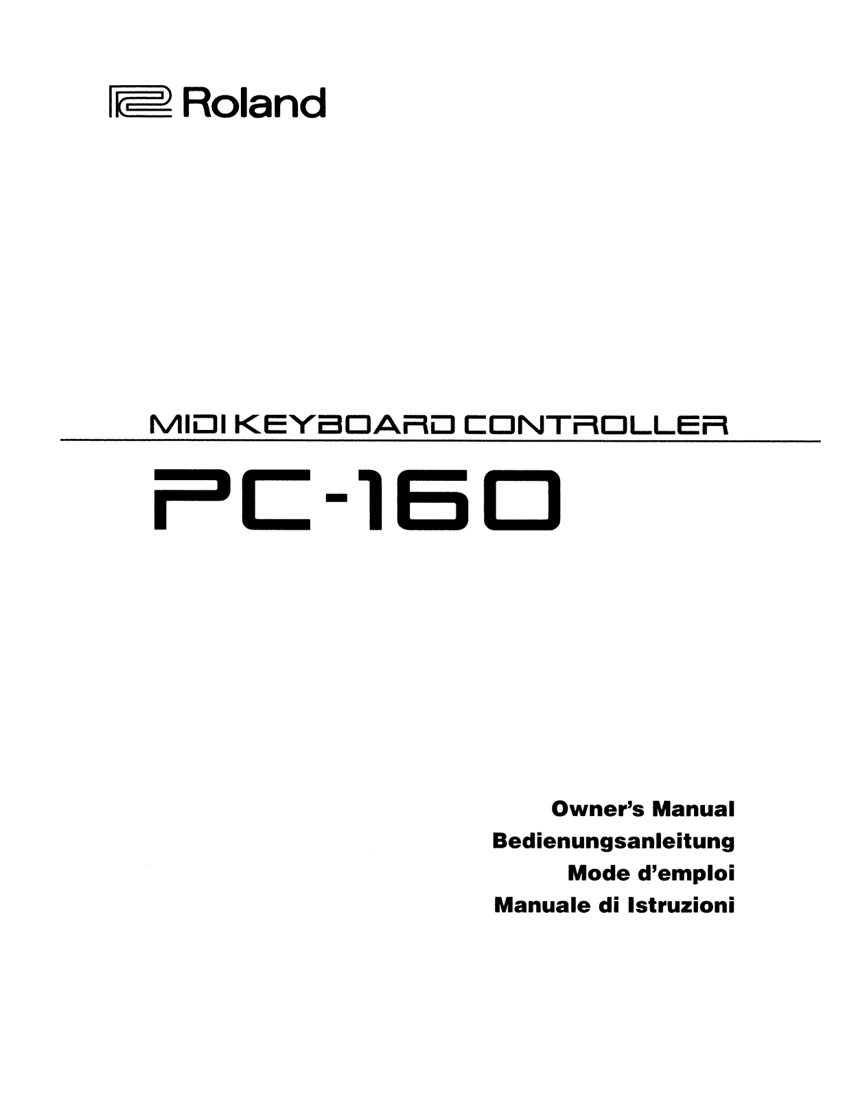 Roland PC 160 Service Manual