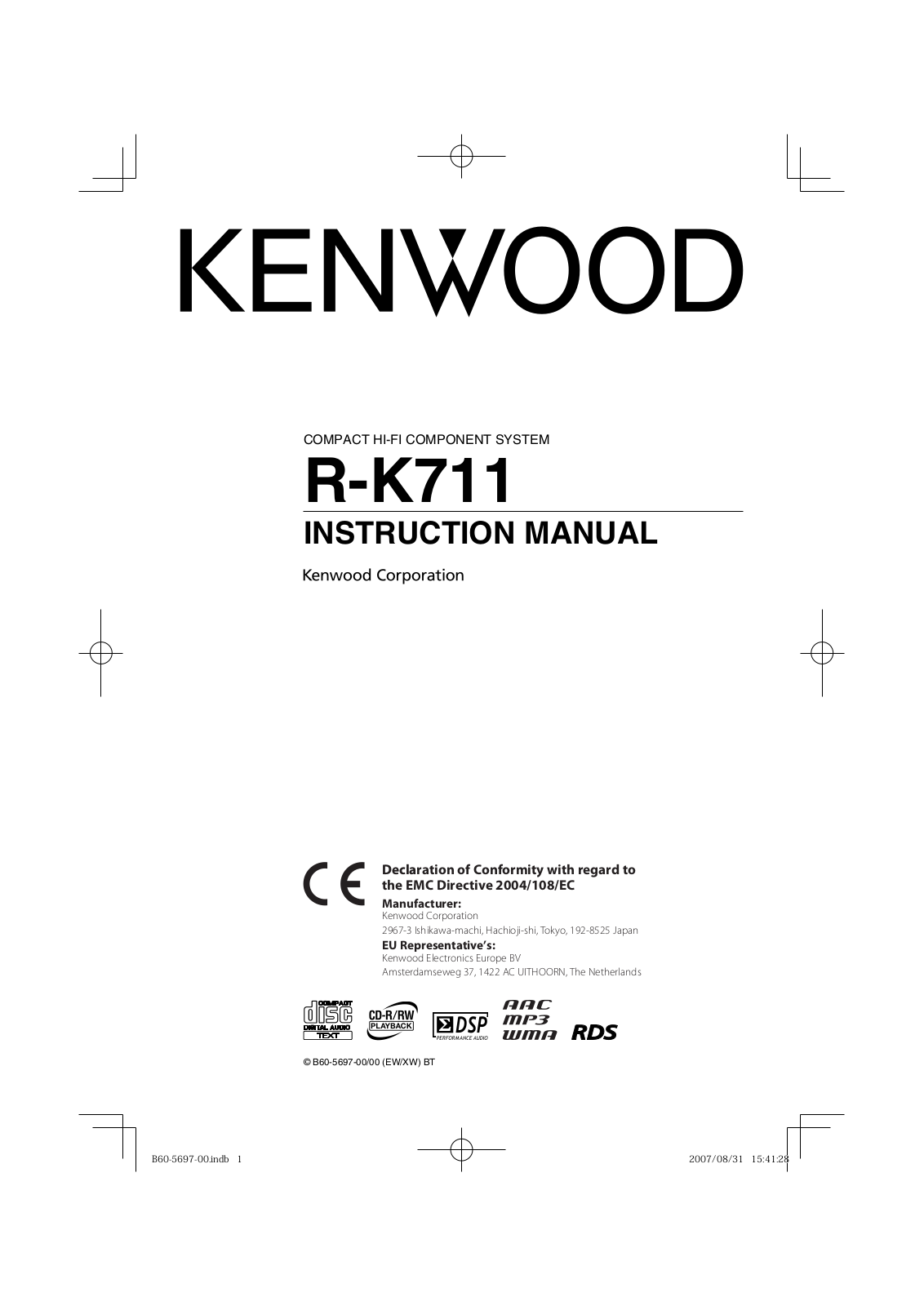 Kenwood R-K711 User Manual