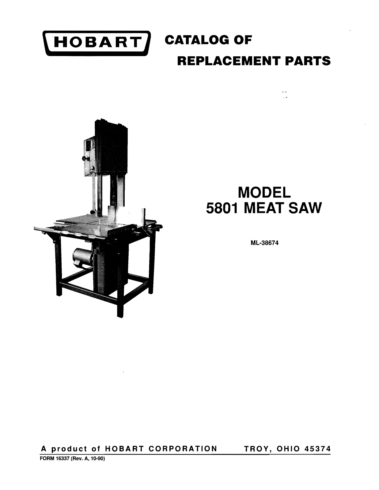 Hobart 5801 Parts List