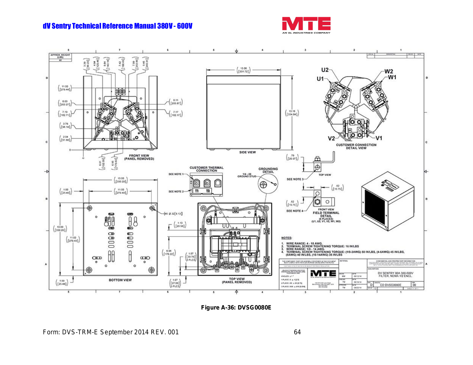 MTE DVSG0080E Technical Reference Manual