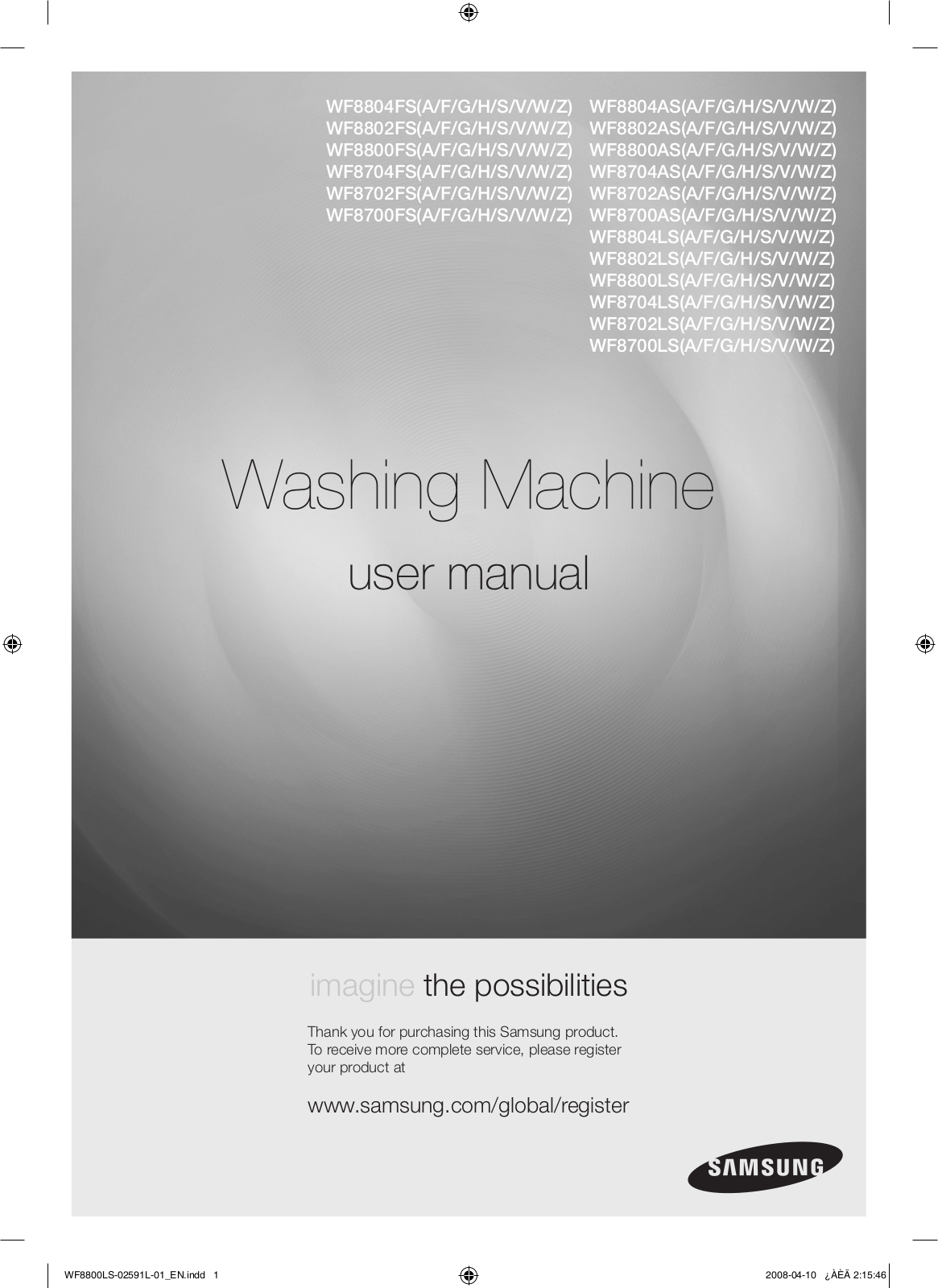 Samsung WF8800LSV User Manual