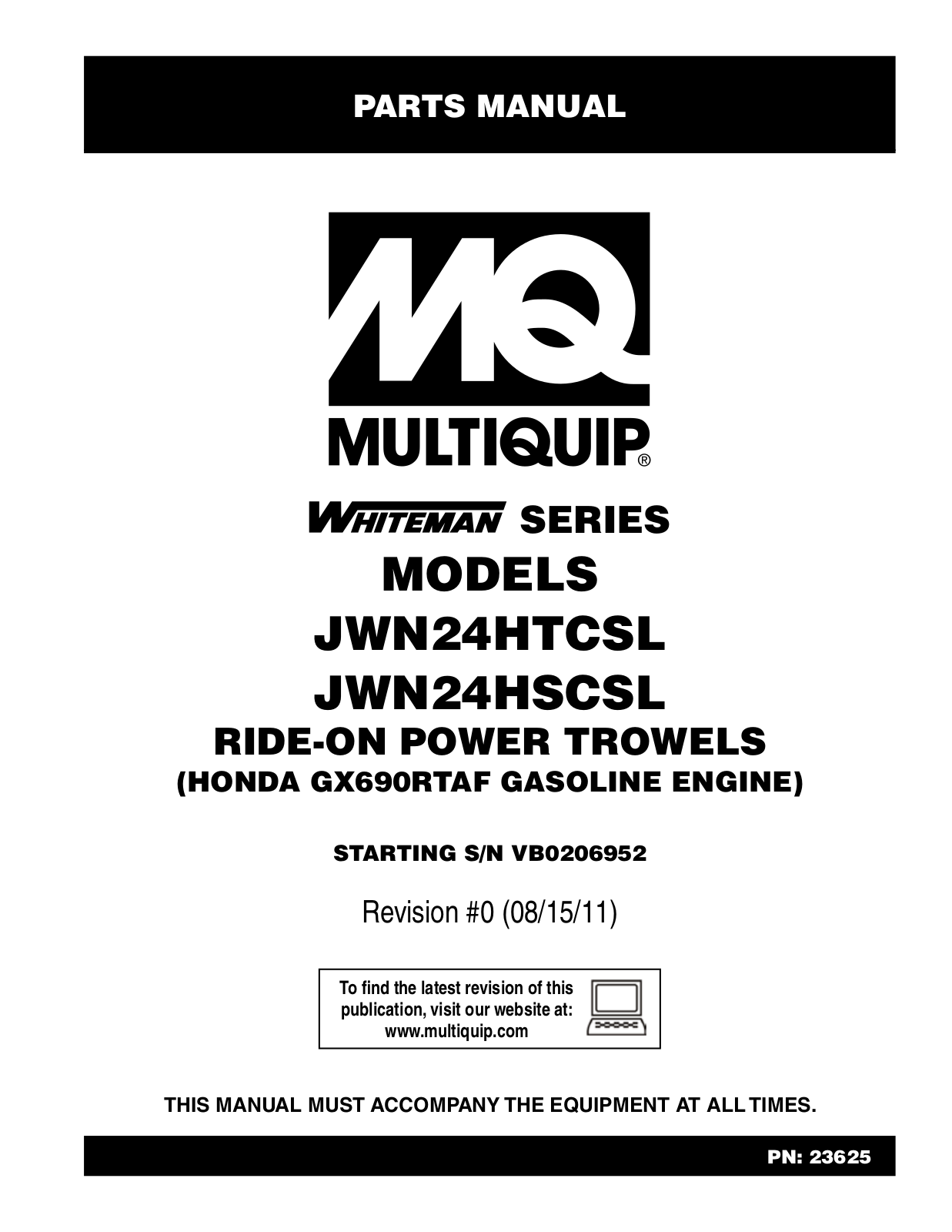 Multiquip JWN24HSCSL User Manual