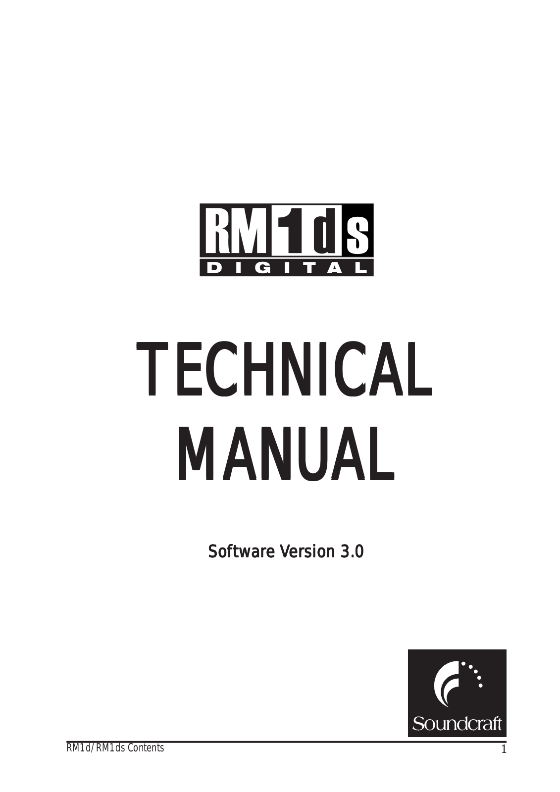 SoundCraft rm1ds User Manual