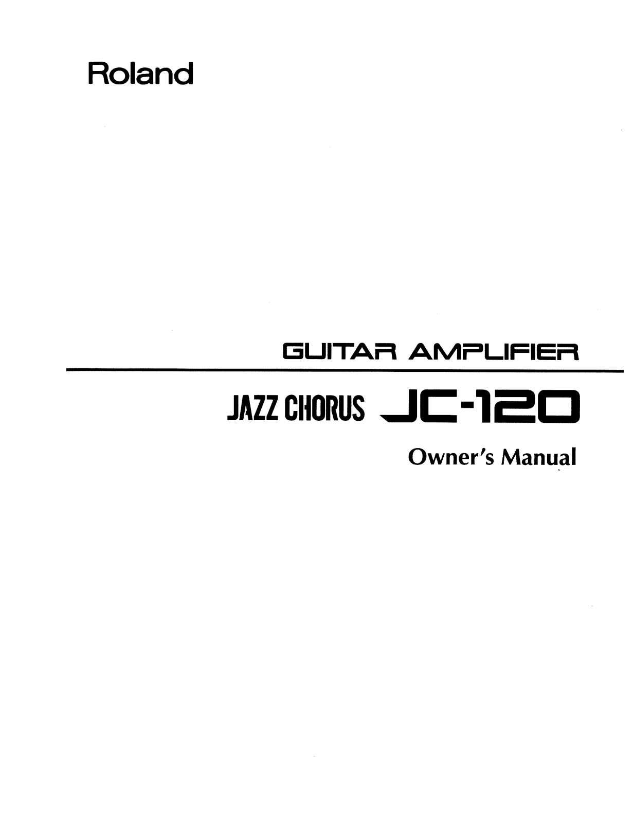 Roland Corporation JC-120E Owner's Manual