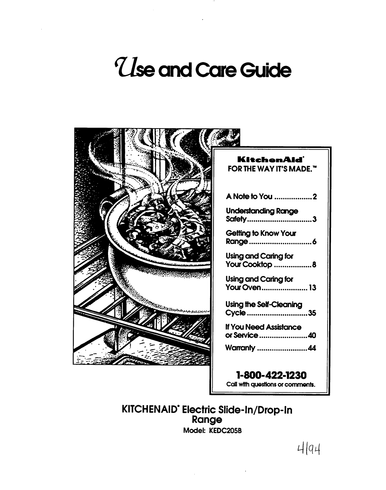 KitchenAid KEDC205B Owner's Manual