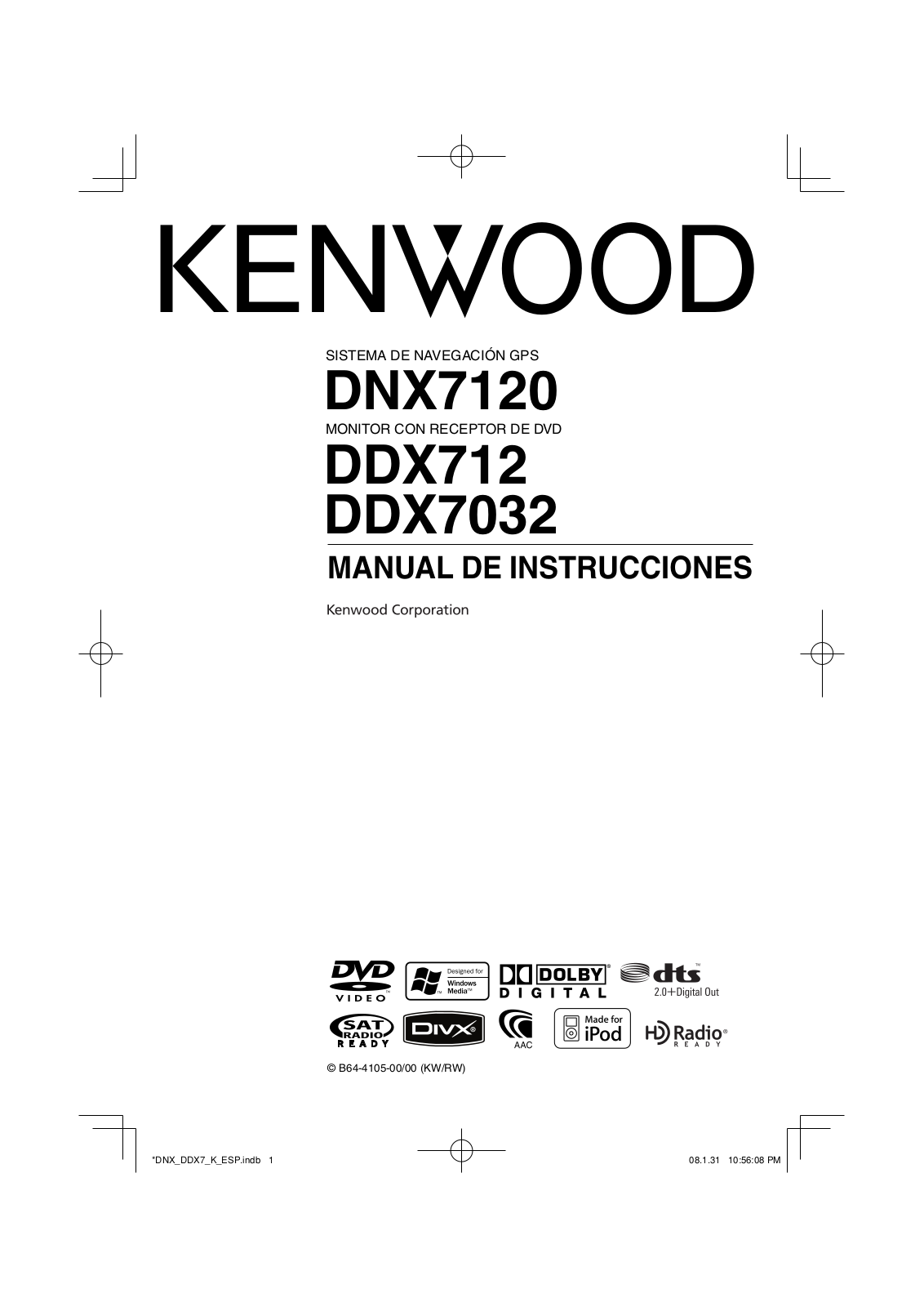 Kenwood DNX 7032 Instruction Manual