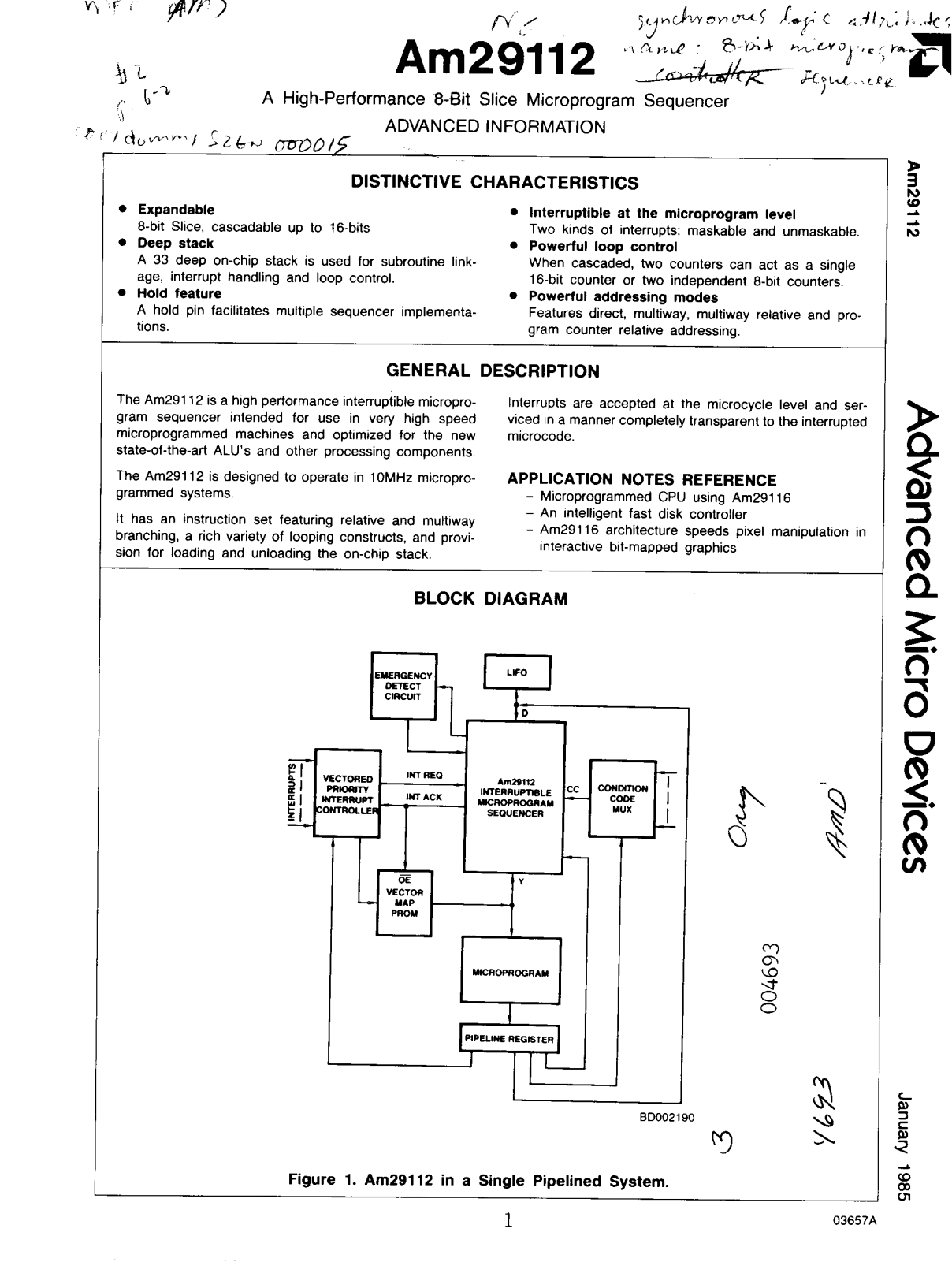 ADVANCED Micro devices Am29112 Service Manual