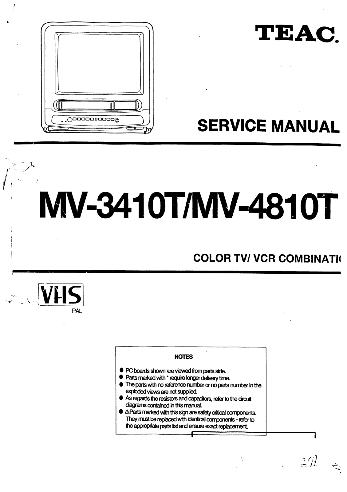 TEAC MV-3410-T, MV-4810-T Service manual