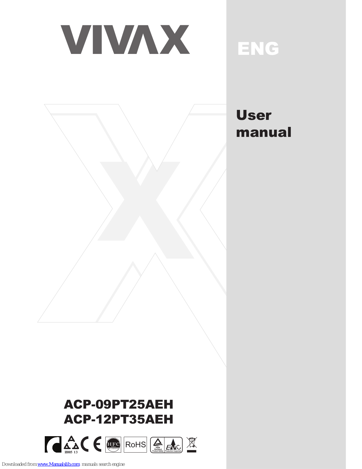 Vivax ACP-09PT25AEH, ACP-12PT35AEH User Manual