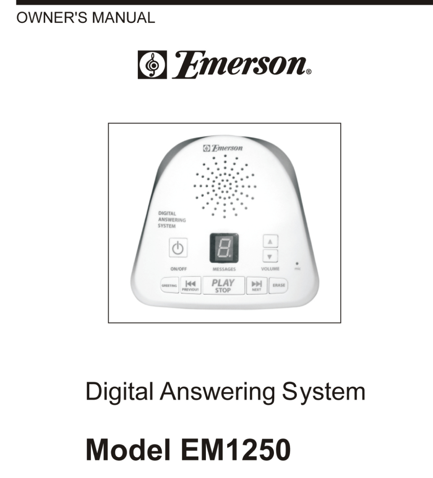 Emerson EM1250 User Manual