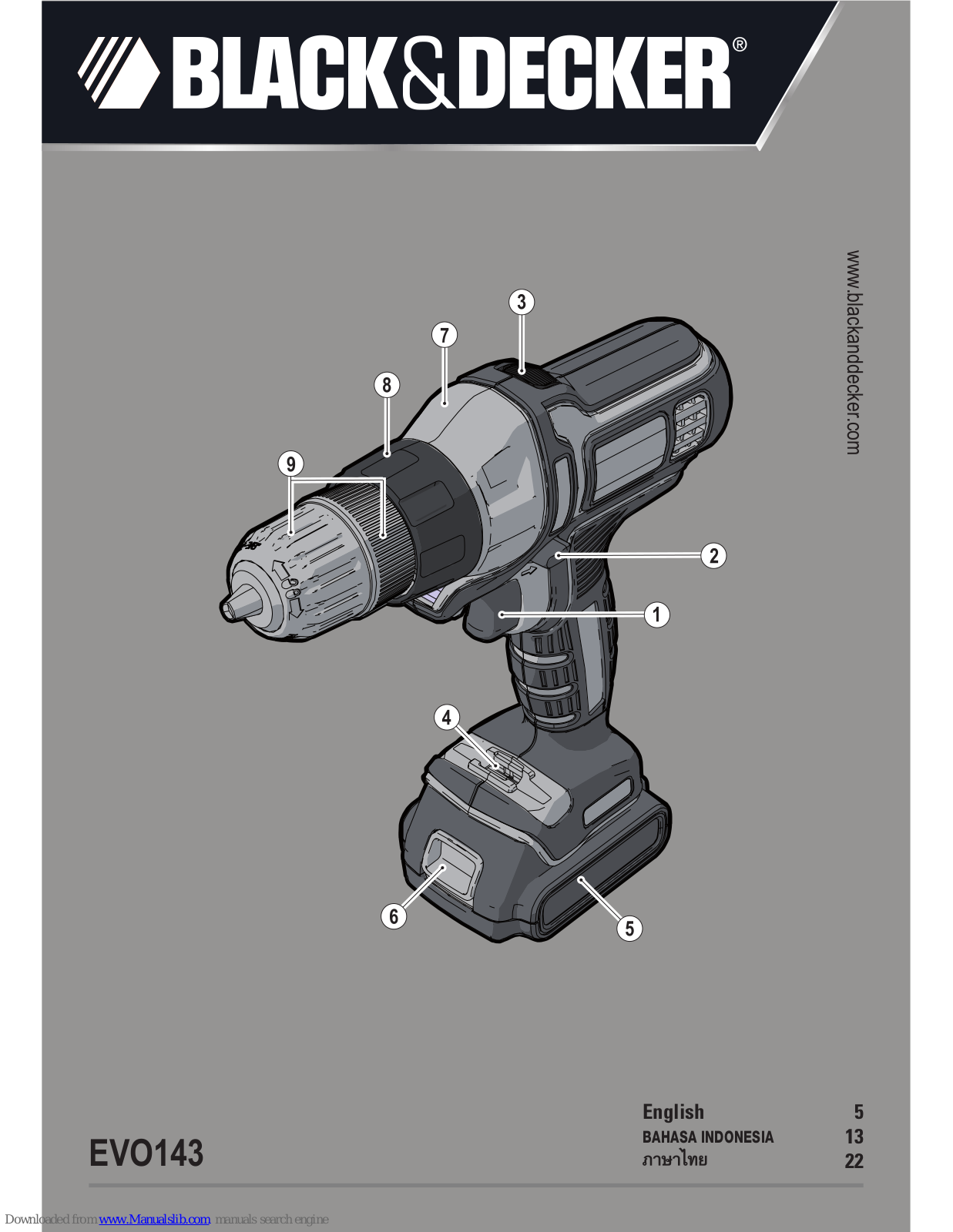 Black & Decker EVO143 Original Instructions Manual