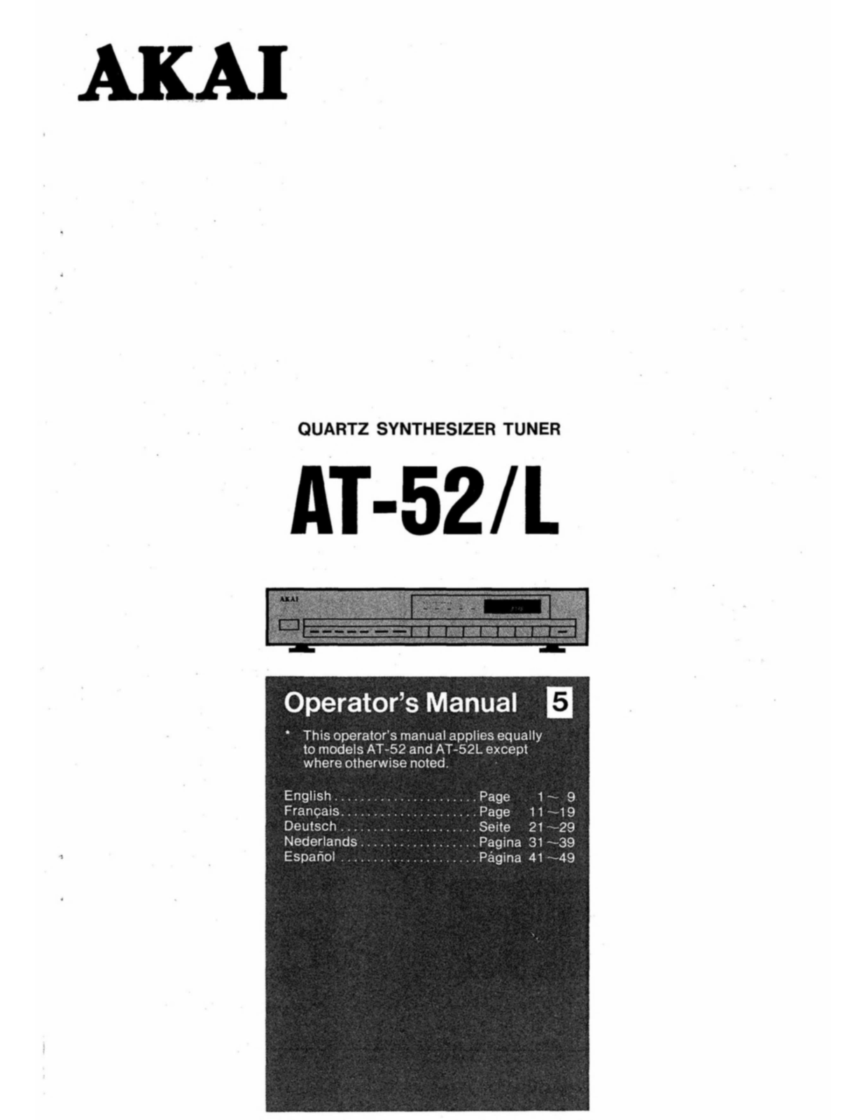 Akai AT-52L User guide - ManualMachine.com
