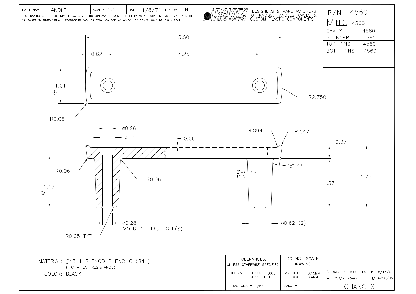 Davies Molding 4560 Reference Drawing