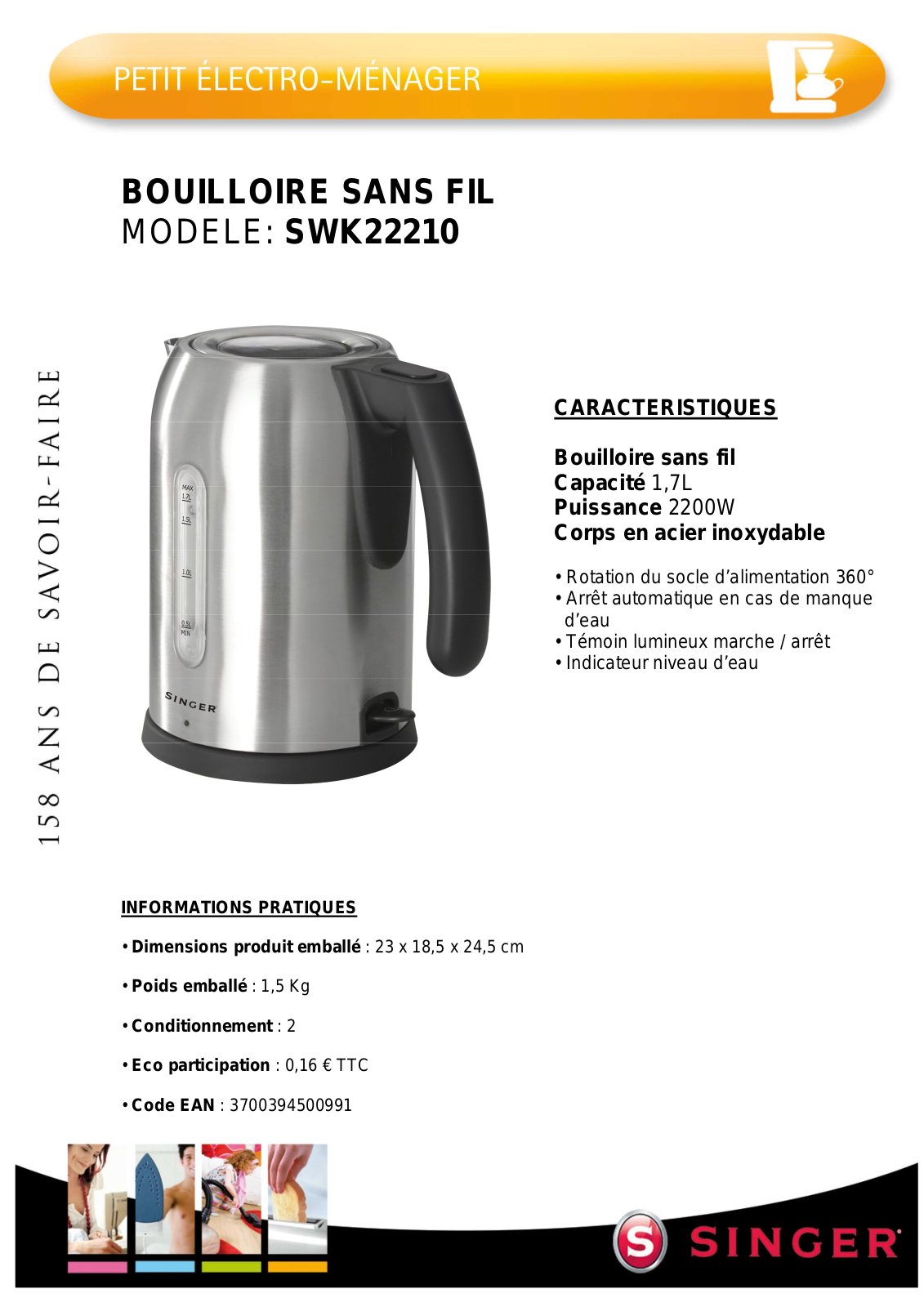 SINGER SWK22210 User Manual