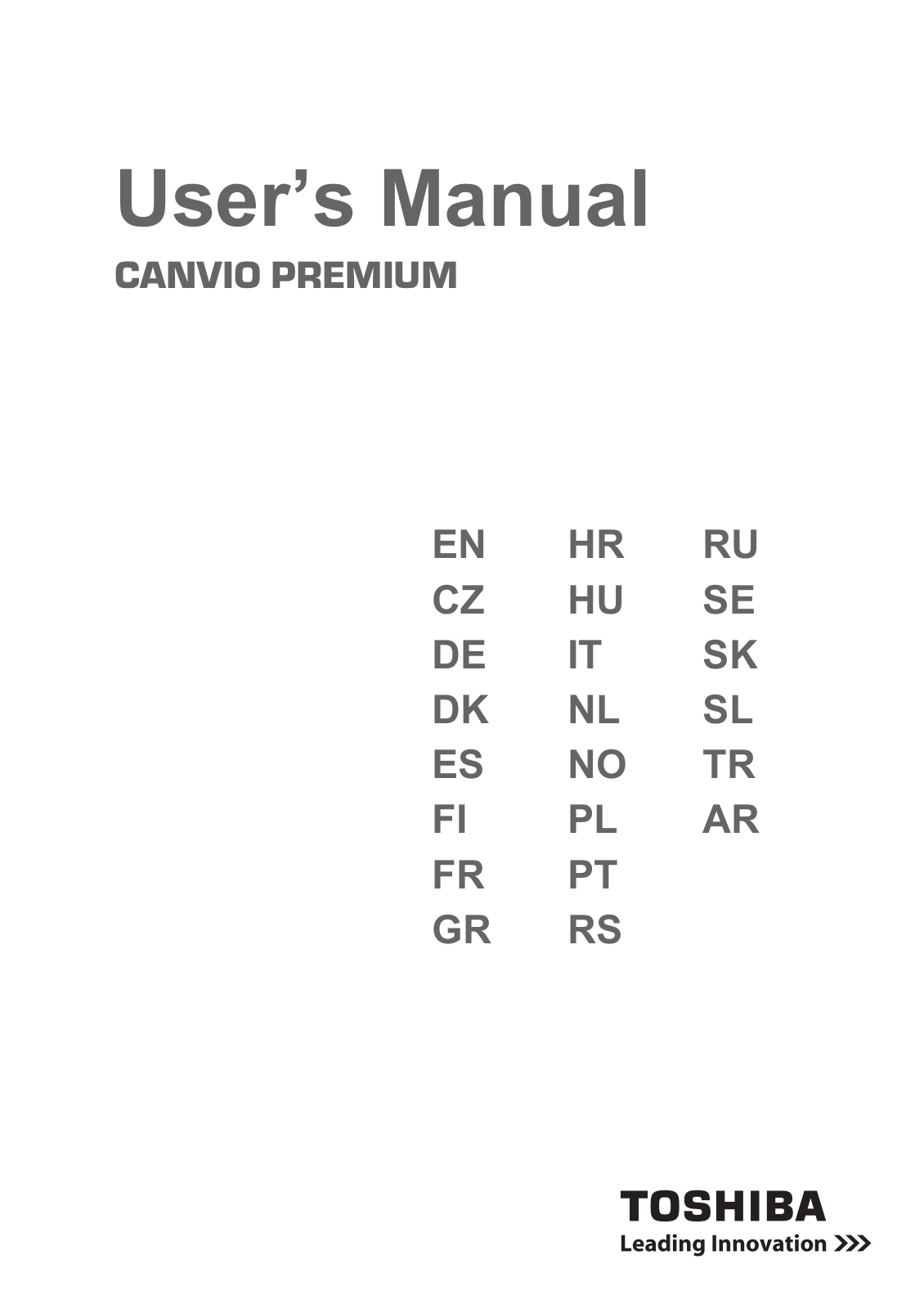 Toshiba Canvio Premium 1TB operation manual