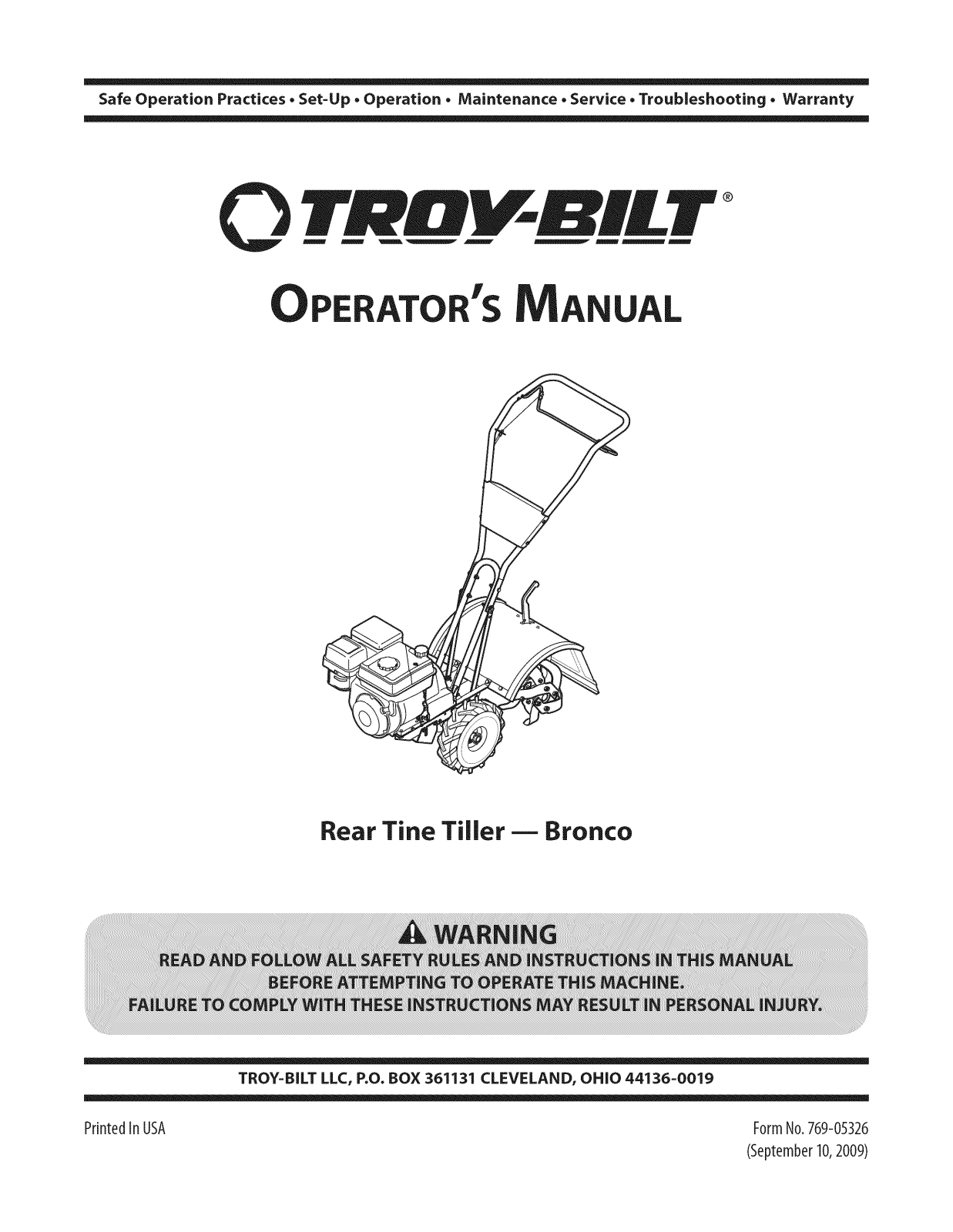 Troybilt 21C-64M1066 Owner’s Manual