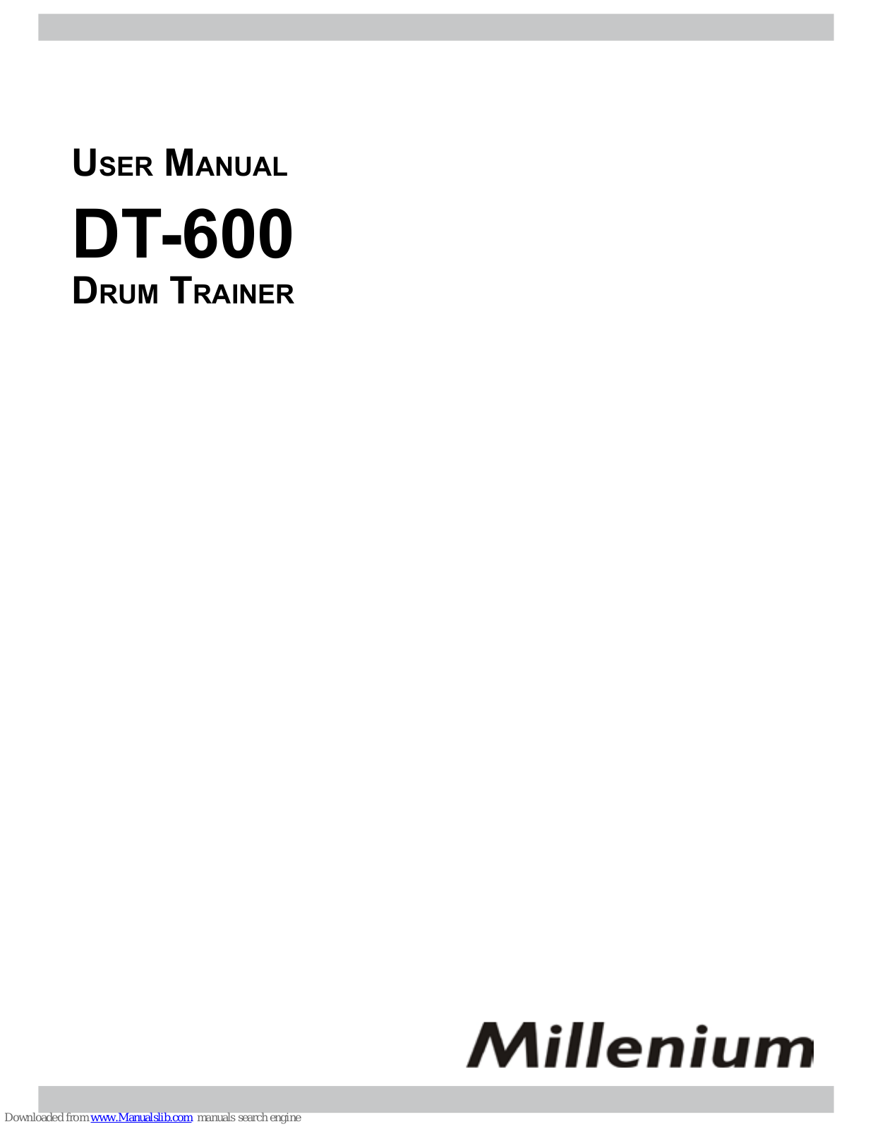 Millenium DT-600 User Manual - ManualMachine.com