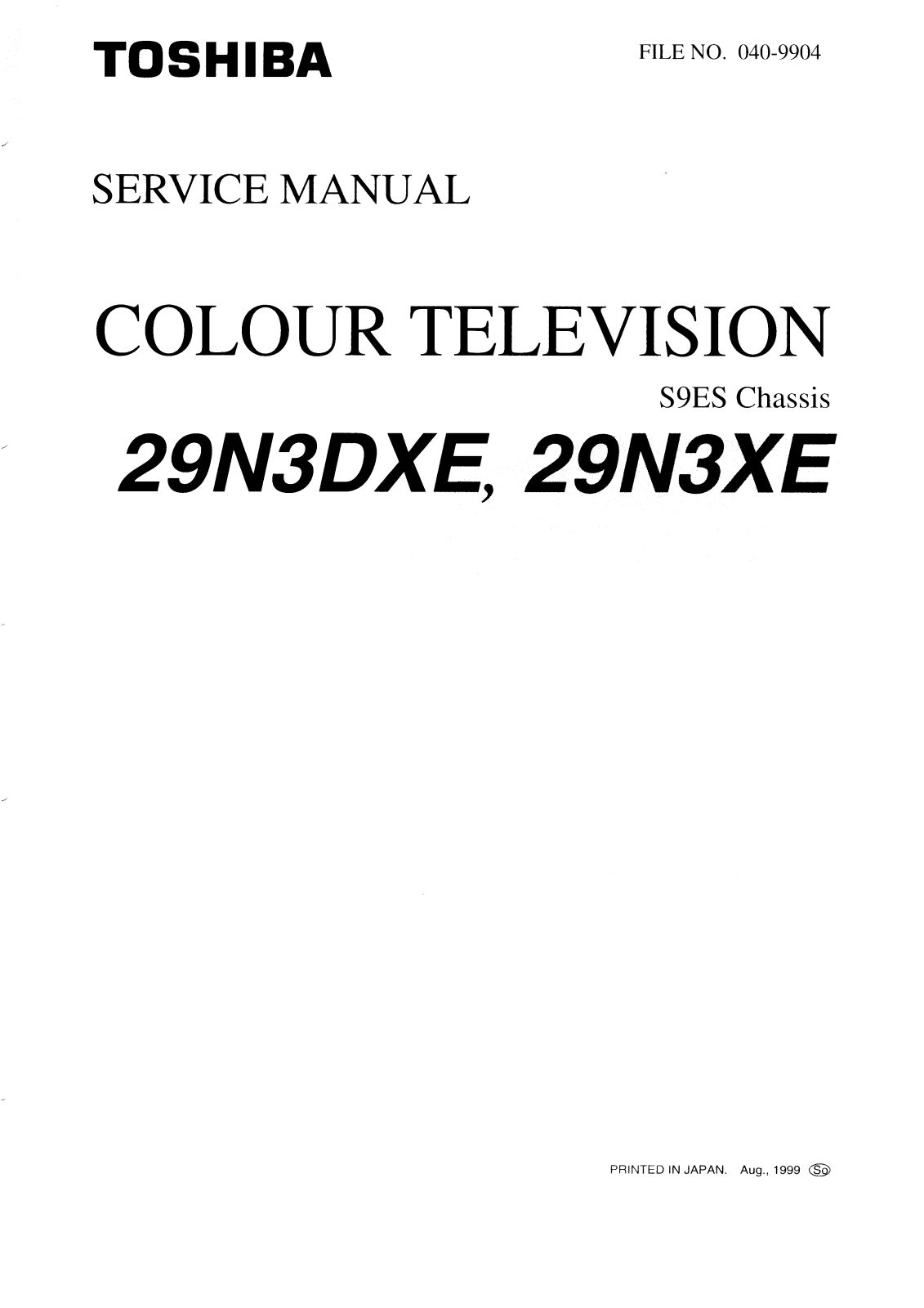 Toshiba 29N3DXE, 29N3XE Schematic