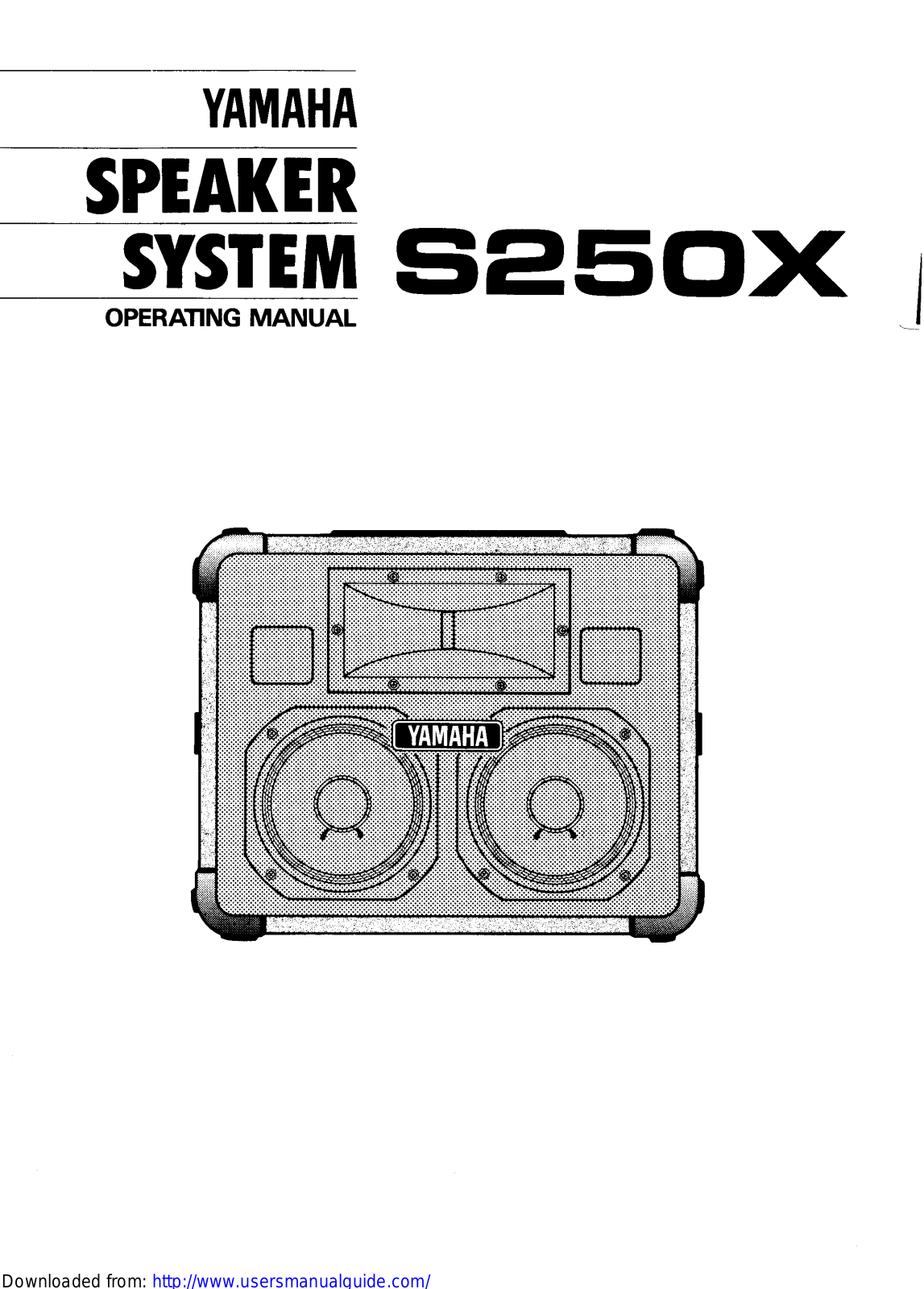Yamaha Audio S250X User Manual