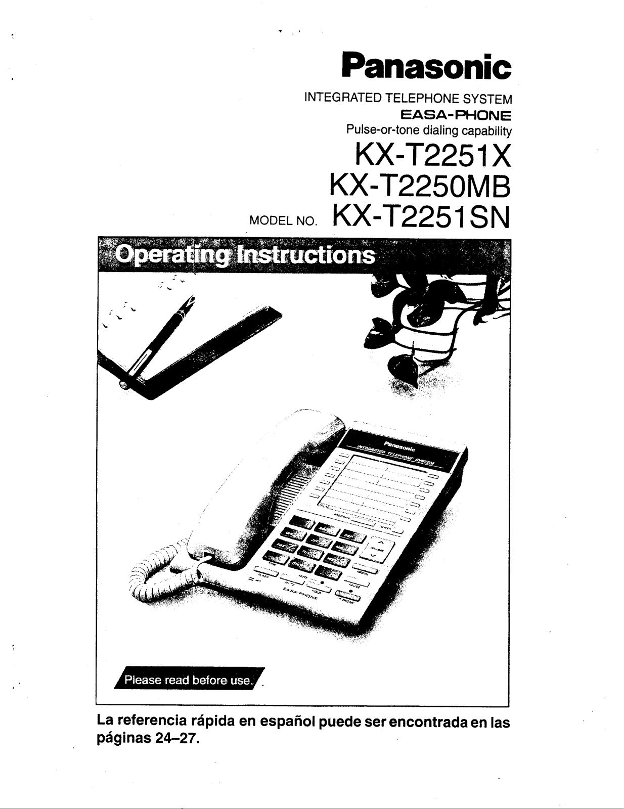 Panasonic kx-t2251 Operation Manual