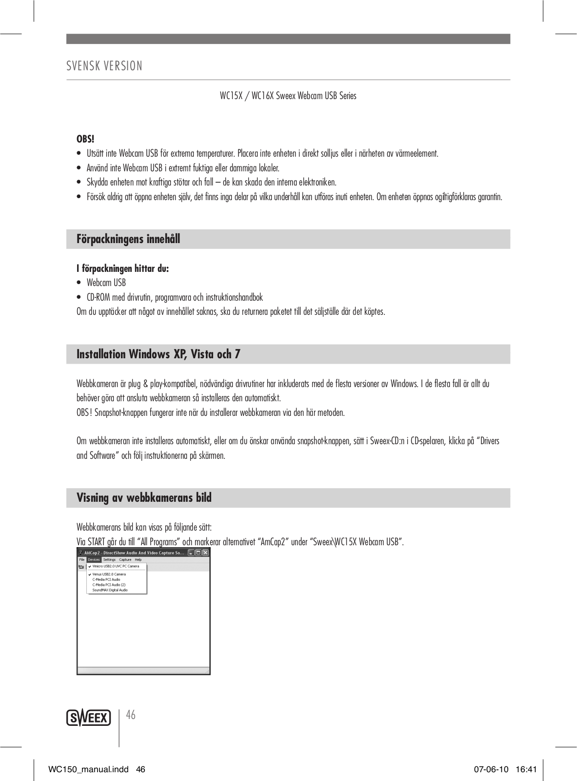 Sweex WC15X, WC16X User Manual