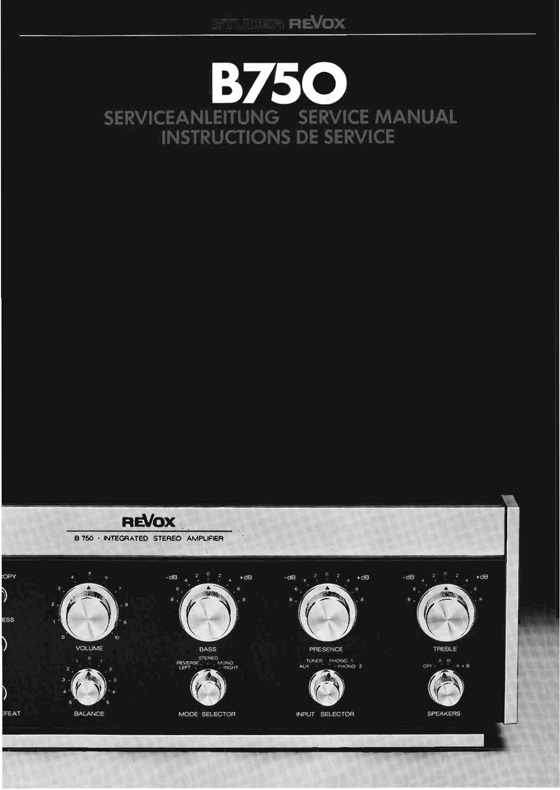 Revox B-750 Service Manual