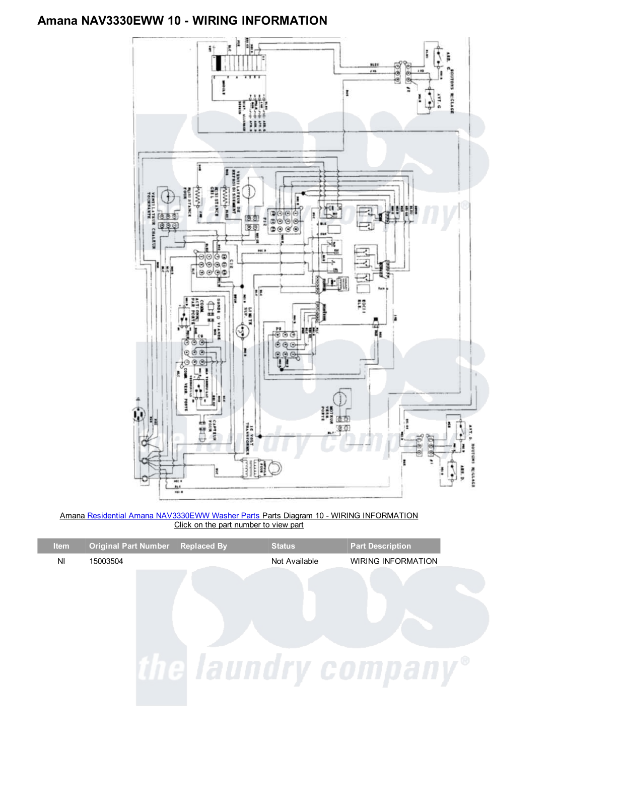 Amana NAV3330EWW Parts Diagram