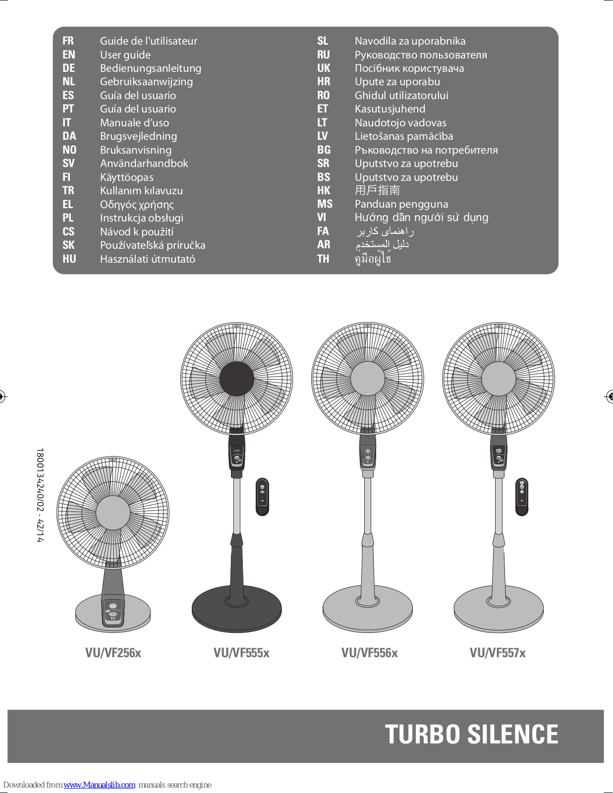 TEFAL VU/VF256x, VU/VF555x, VU/VF556x, VU/VF557x User Manual