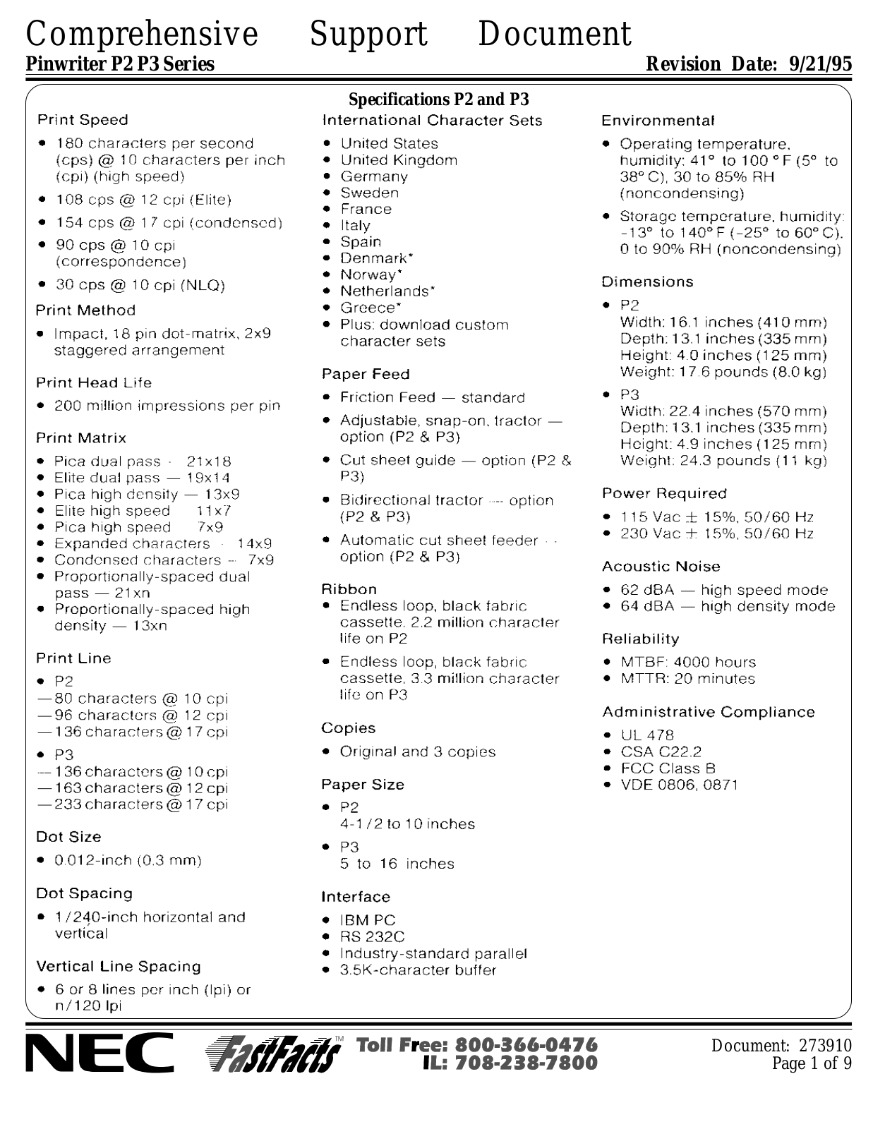 NEC Pinwriter P3 User Guide