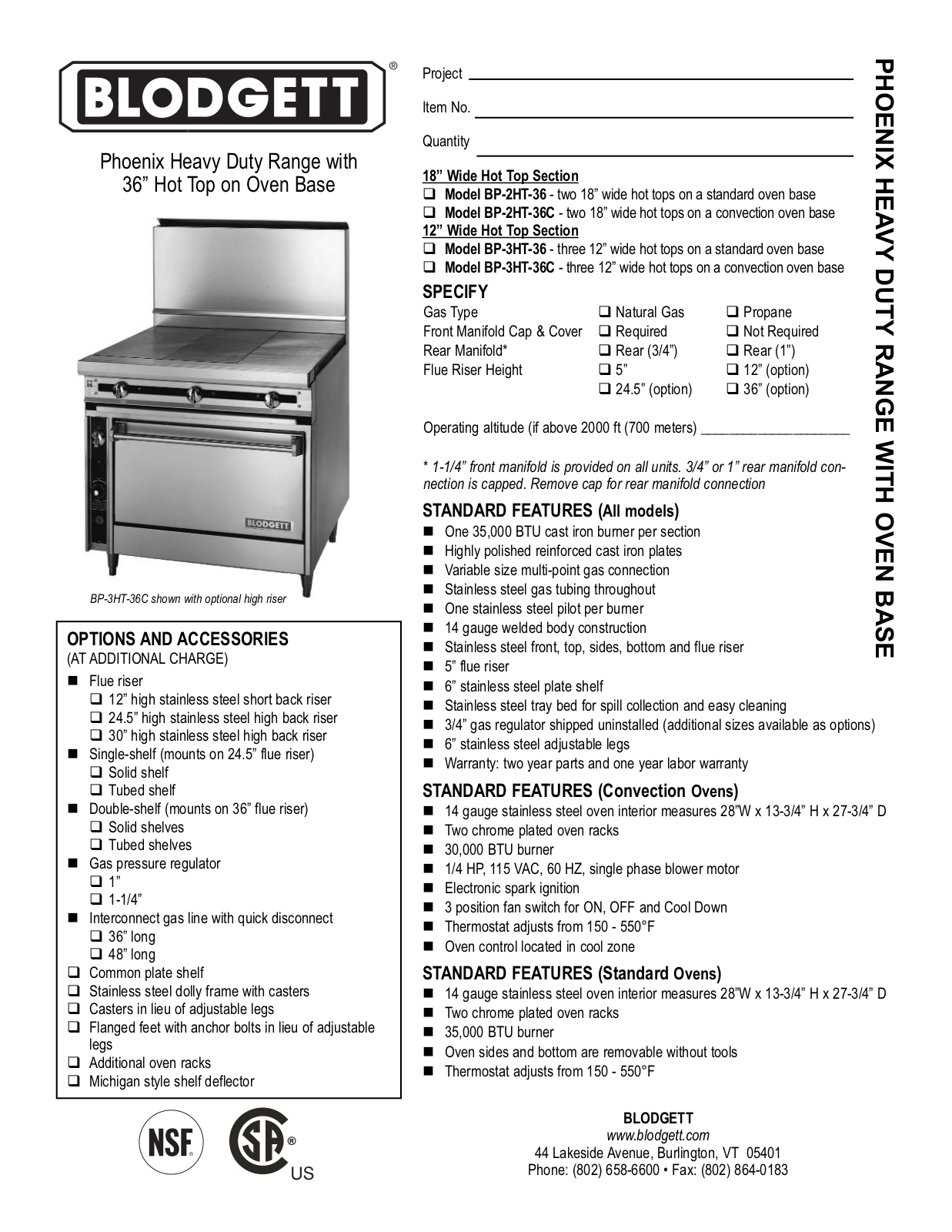 Blodgett BP-2HT-36C, BP-3HT-36, BP-3HT-36C General Manual