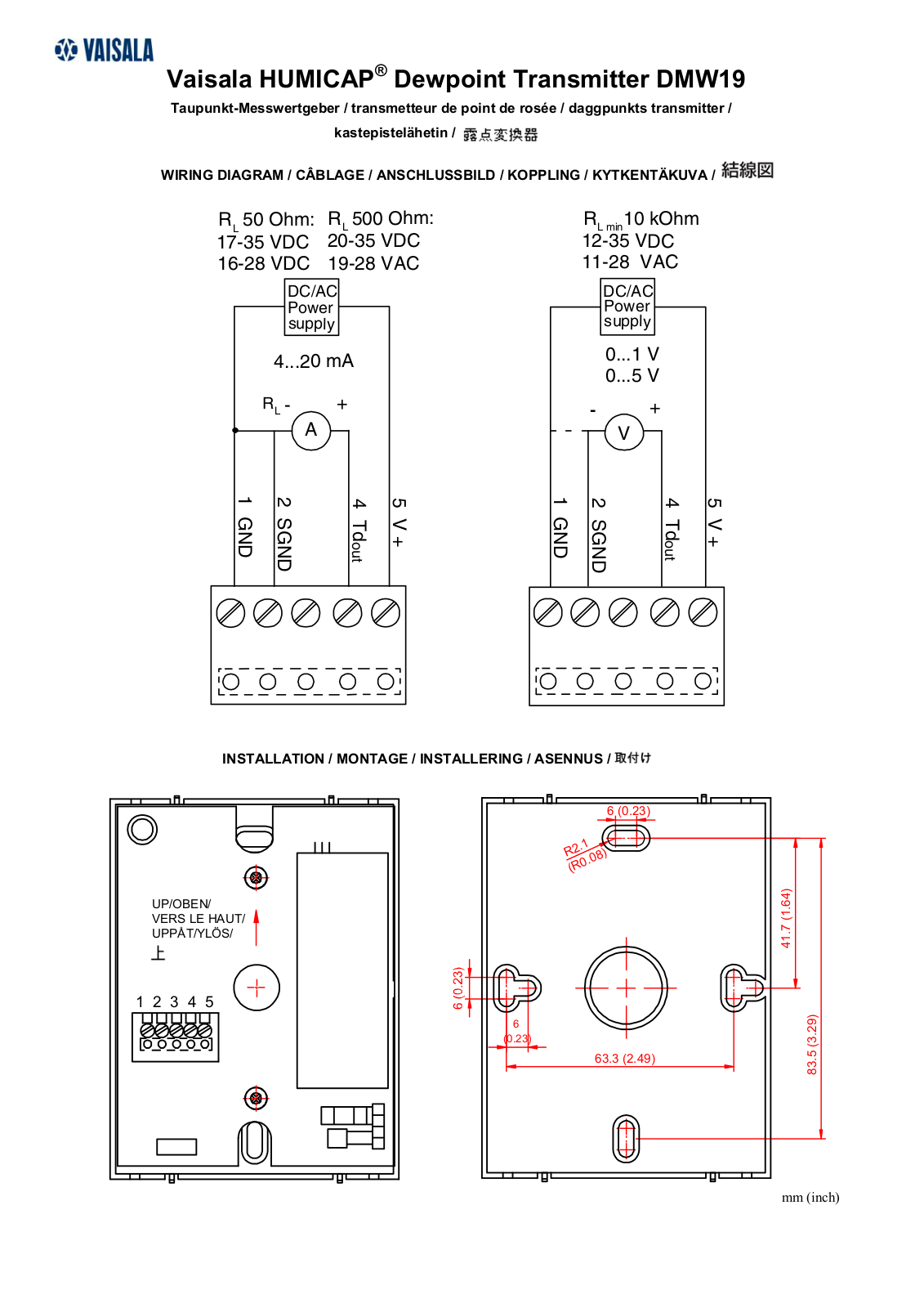 vaisala DMW19 User Manual