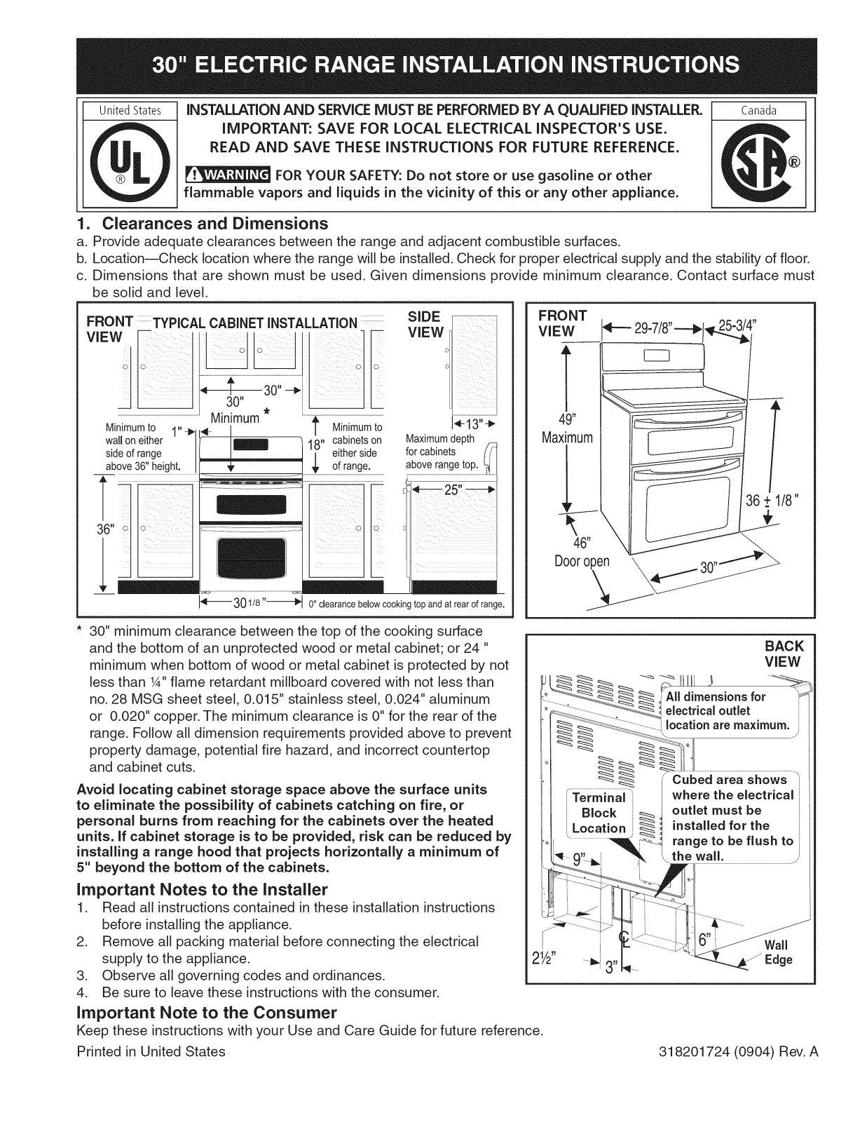 Frigidaire FGEF304DKBA, FGEF304DKBB, FGEF304DKFA, FGEF304DKFB, FGEF304DKFC Installation Guide - ManualMachine.com