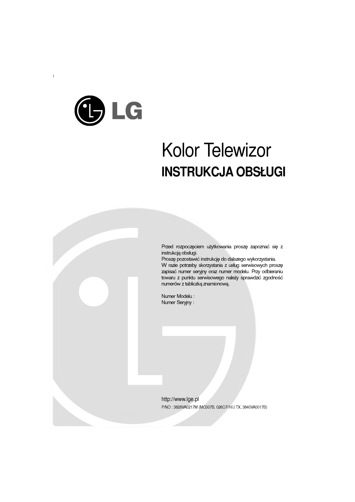 Lg CE-21Q66ET User Manual