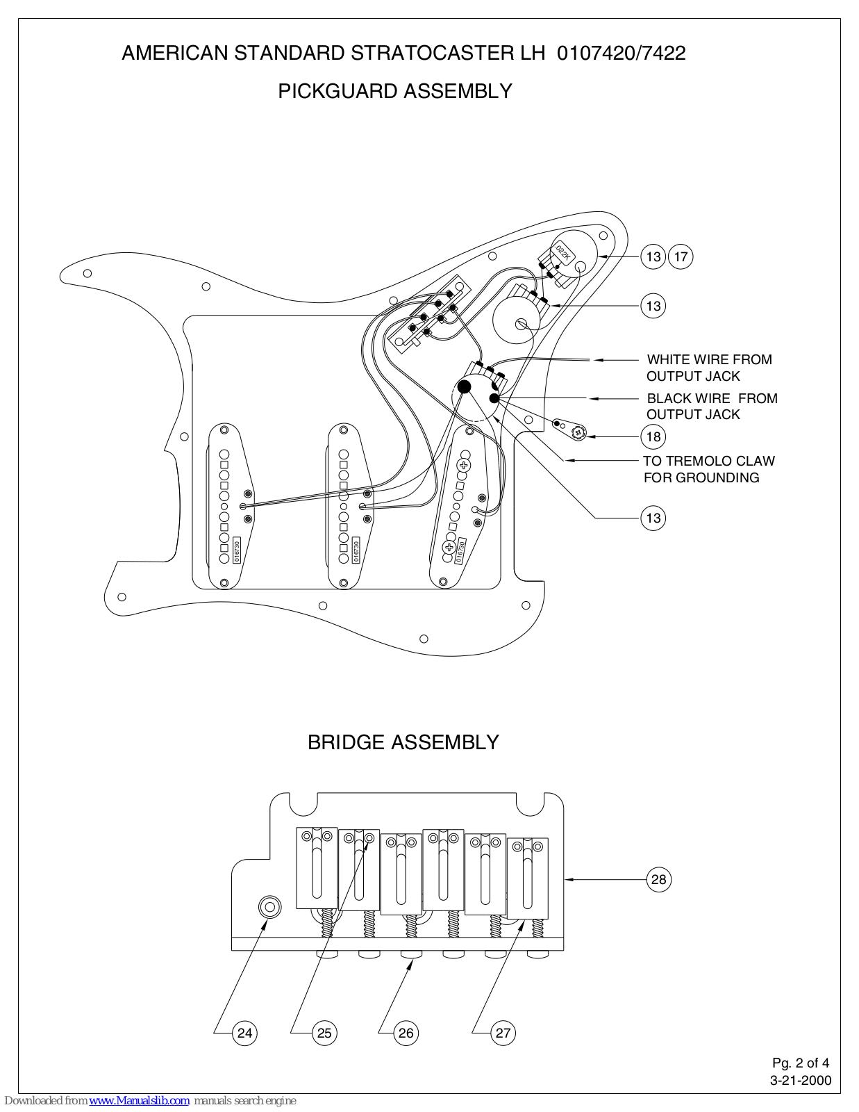 Fender American Standard Stratocaster, American Standard Stratocaster LH Assembly