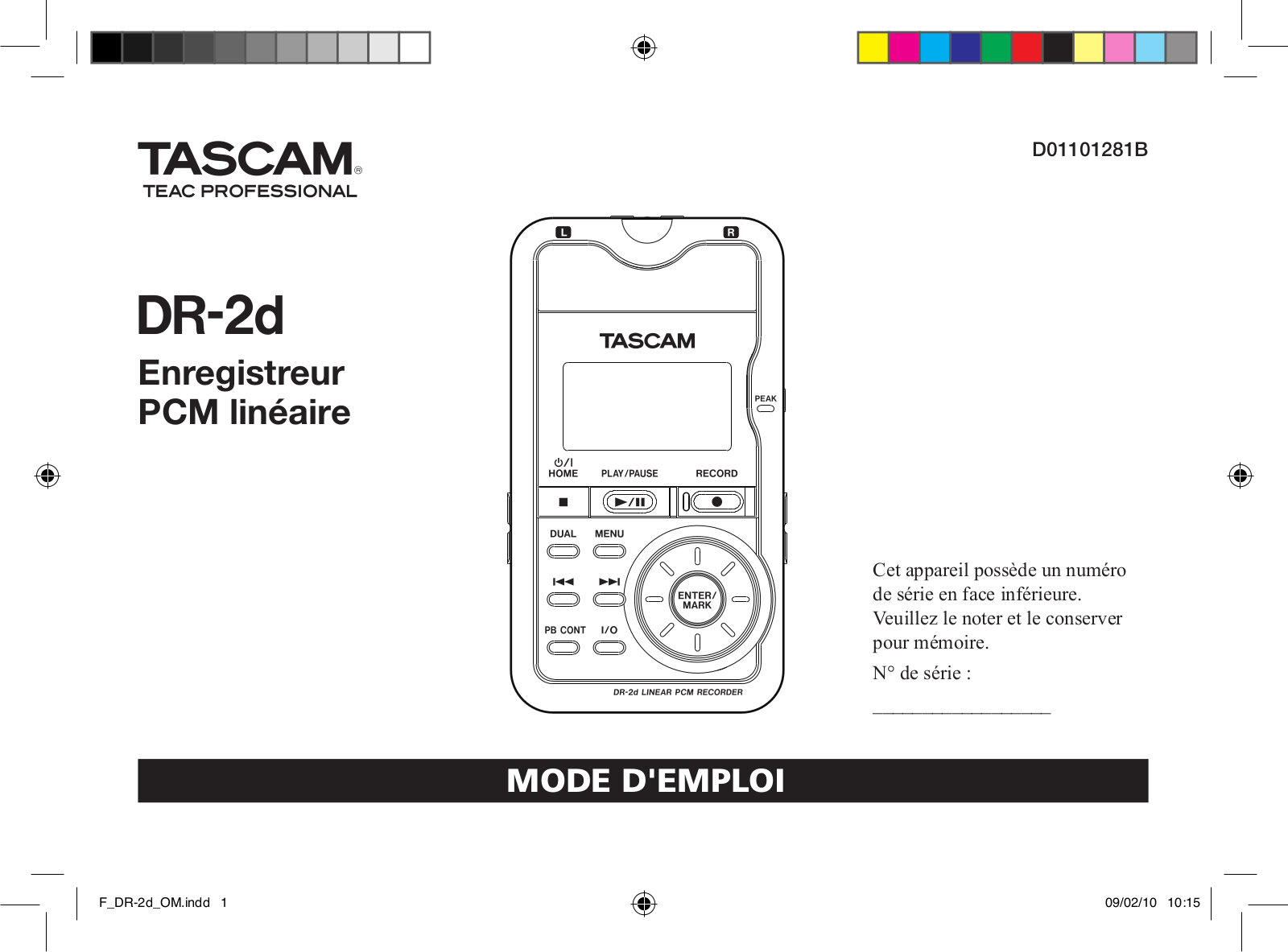 TEAC DR 2d Instruction Manual