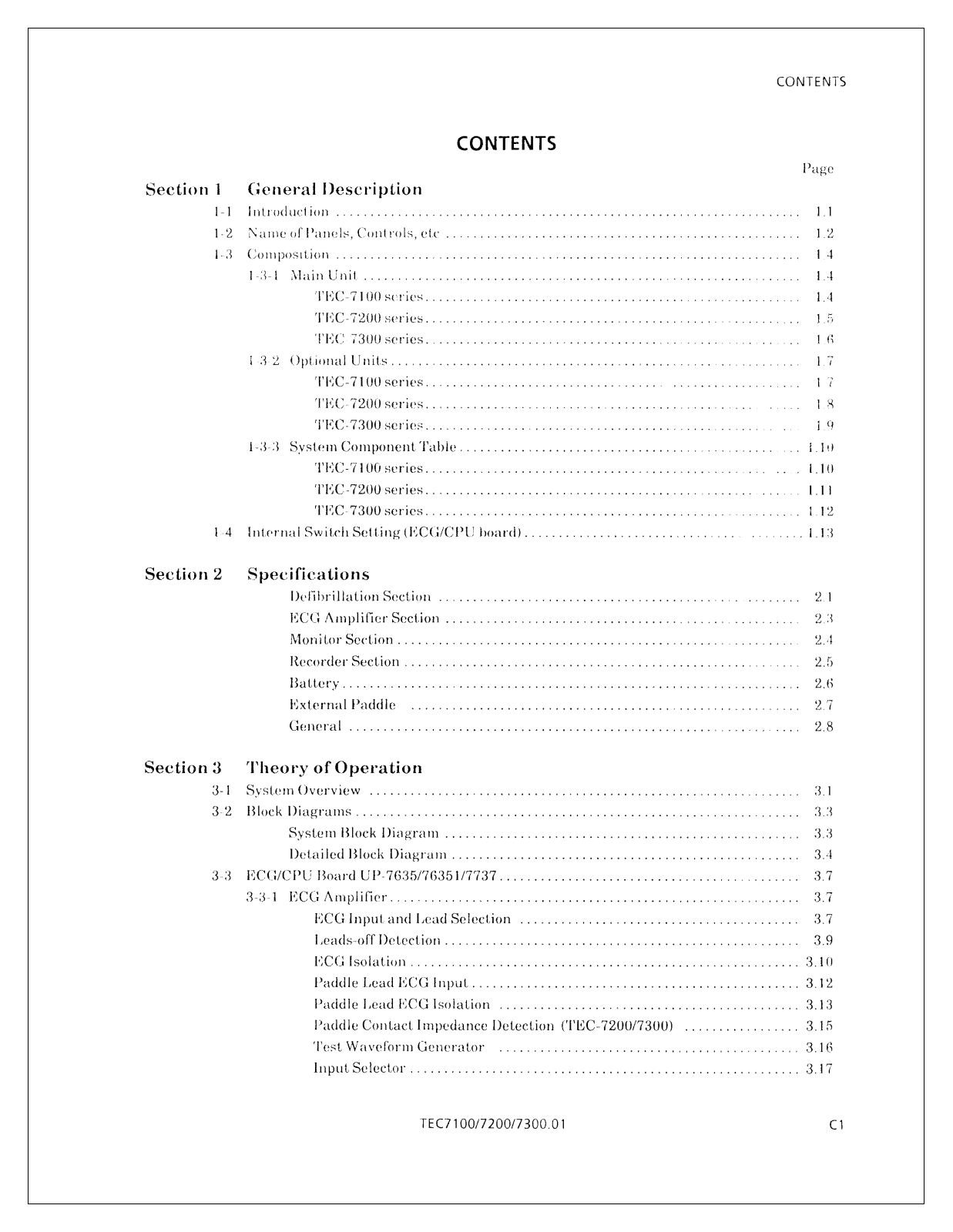 Nihon Koden TEC 7200, TEC 7300, TEC 7100 Service Manual