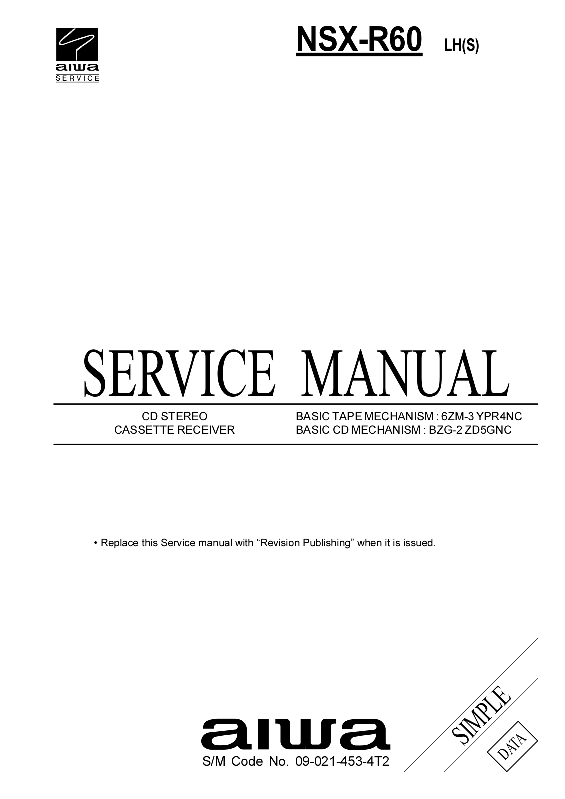 Aiwa NSX R60 Service Manual