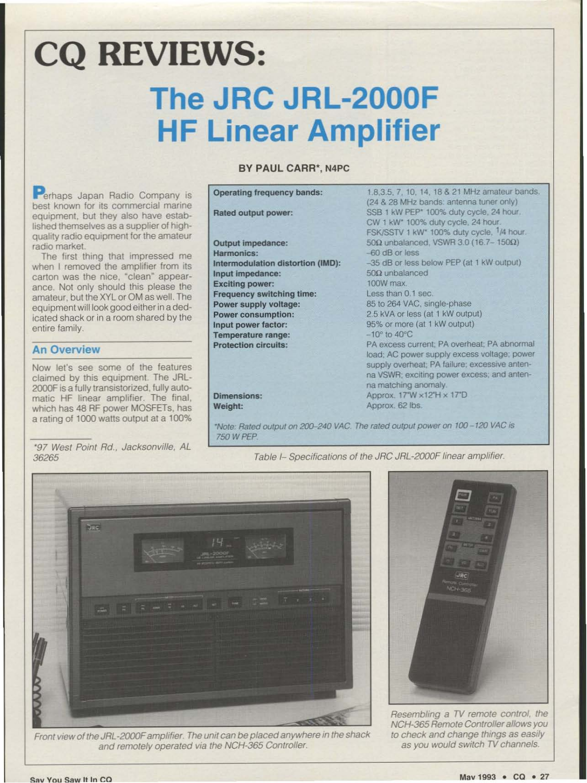 JRC JRL-2000F review - ManualMachine.com