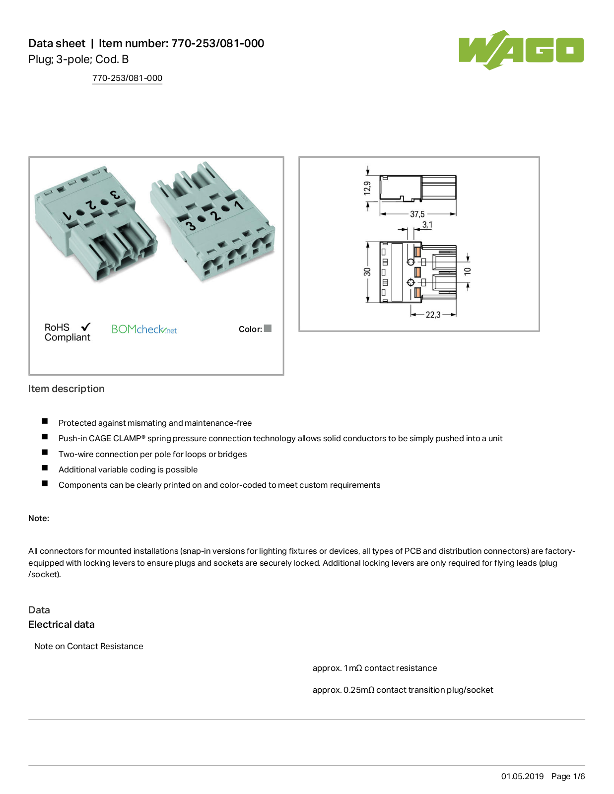 Wago 770-253/081-000 Data Sheet