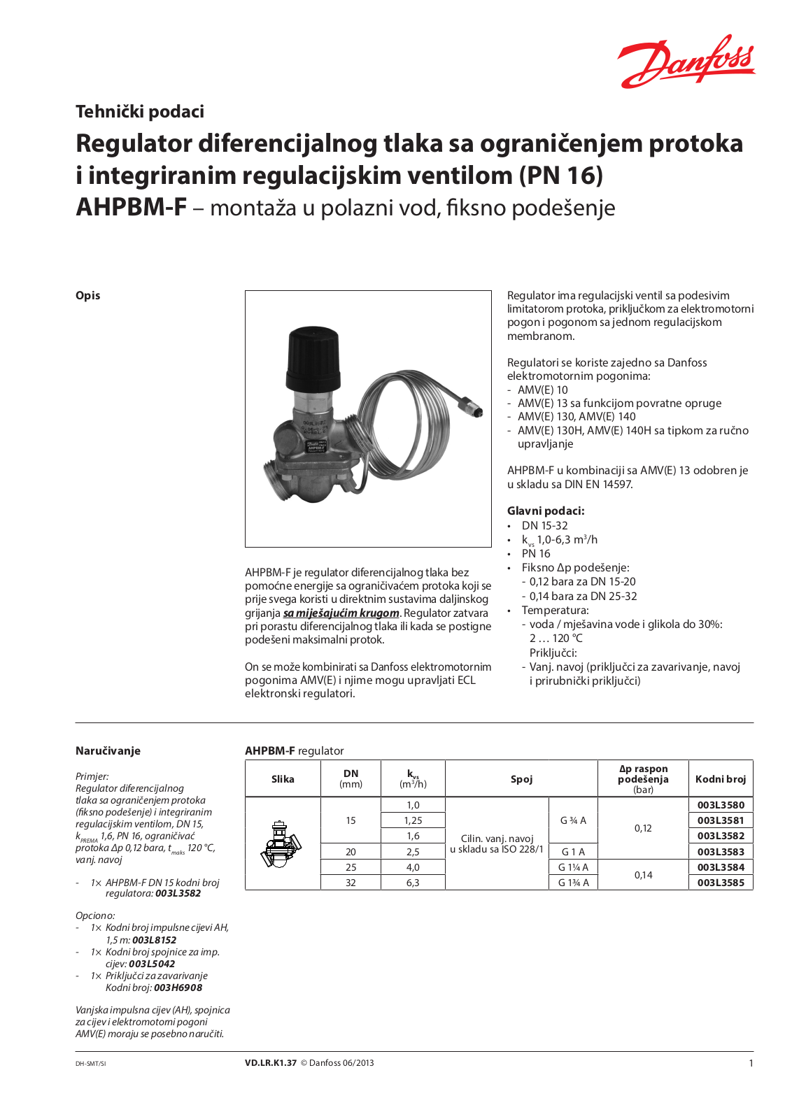 Danfoss AHPBM-F Data sheet