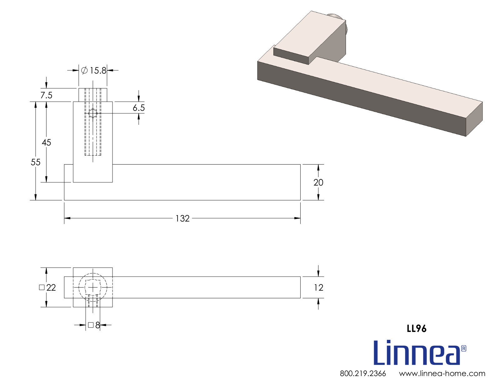 Linnea LNNE2070, LNNE7079, LNNE7148 Dimensions - ManualMachine.com