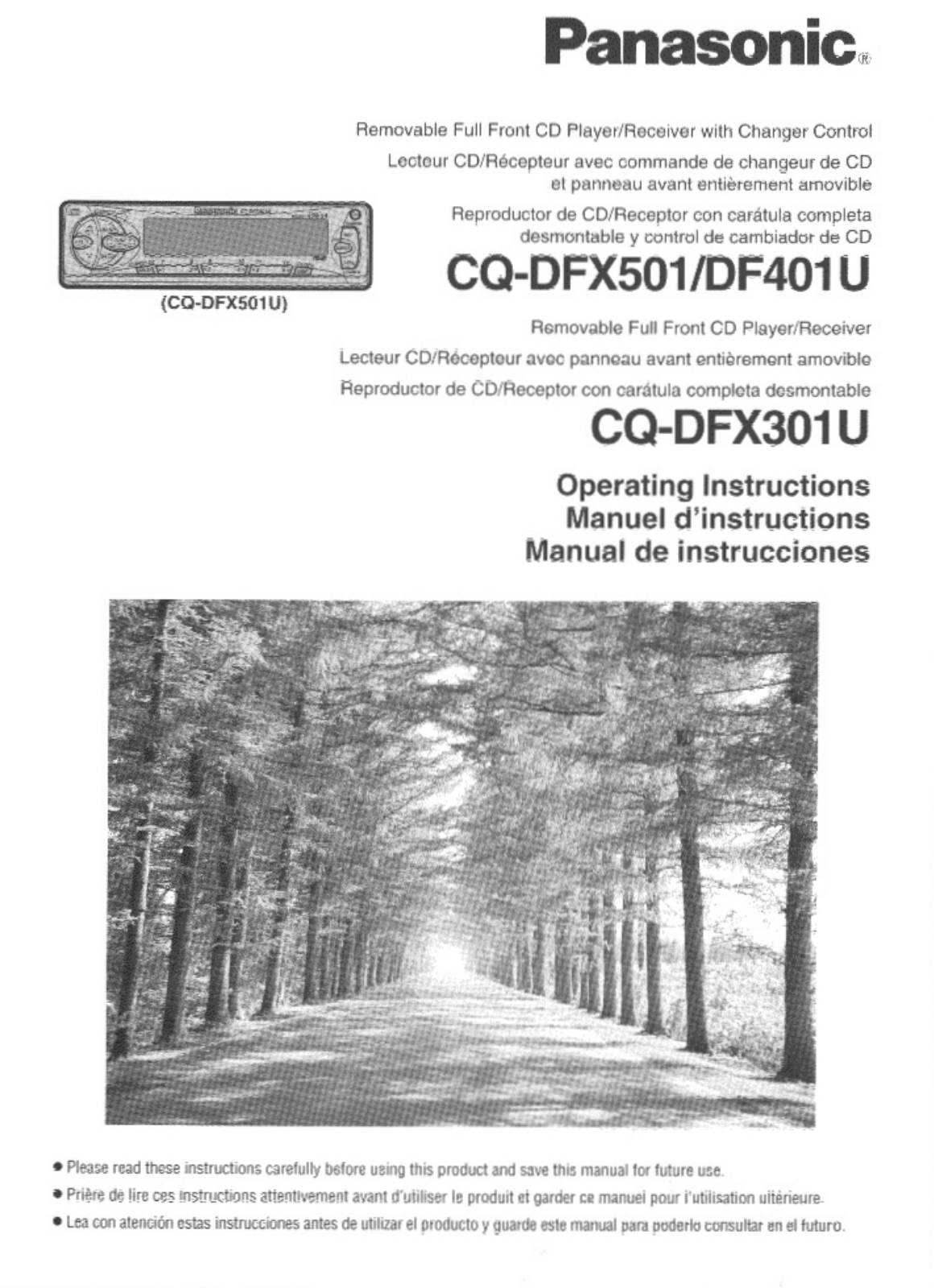 Panasonic CQ-DFX501U, CQ-DFX301U User Manual