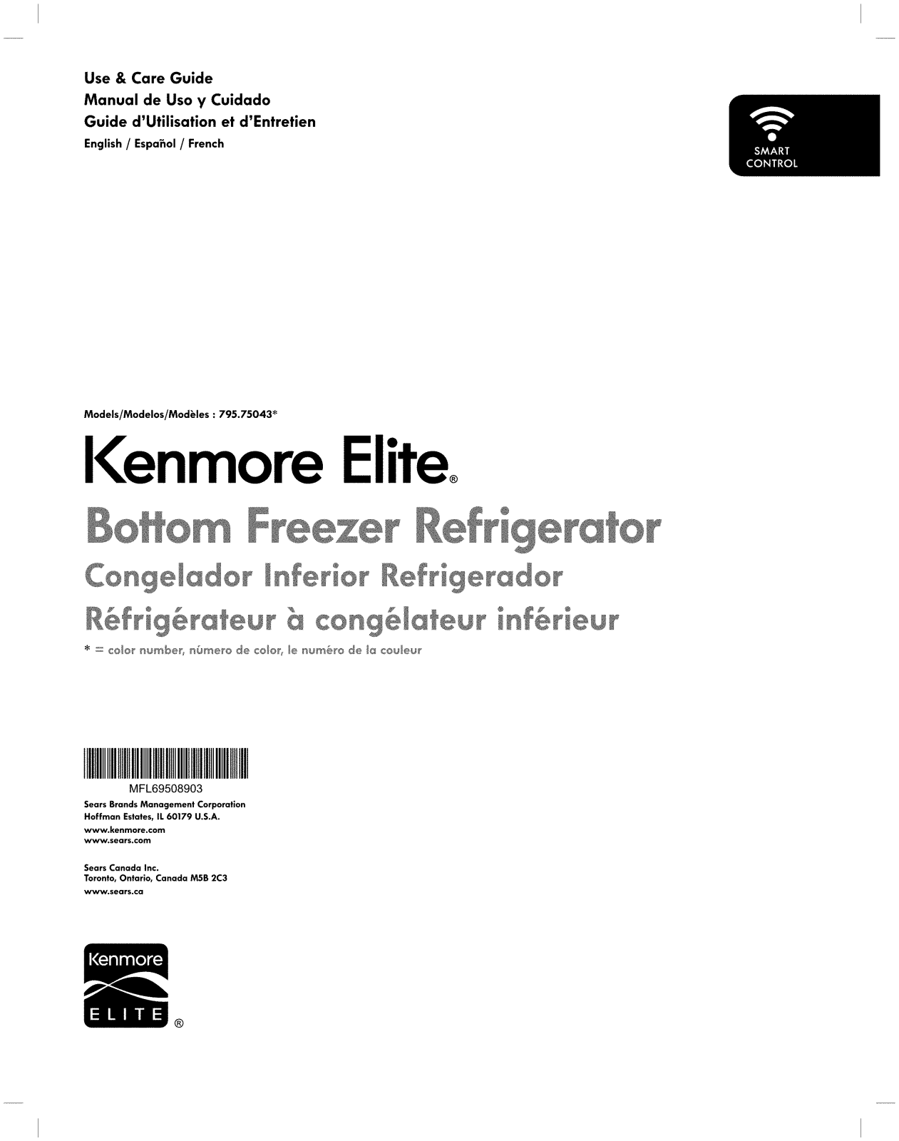 Kenmore Elite 79575049610, 79575043610, 79575042610 Owner’s Manual